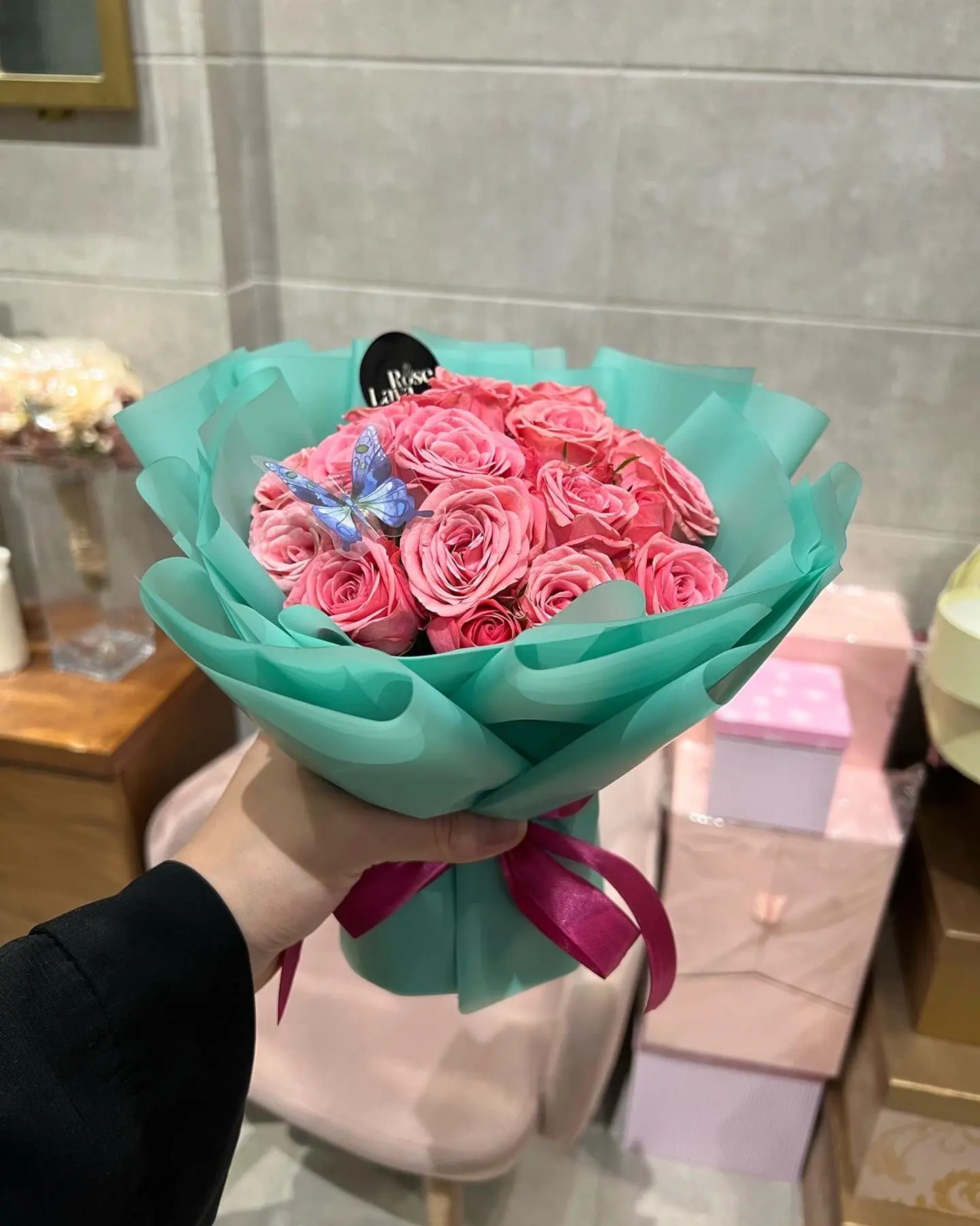 Minibouquet With Blue Butterfly