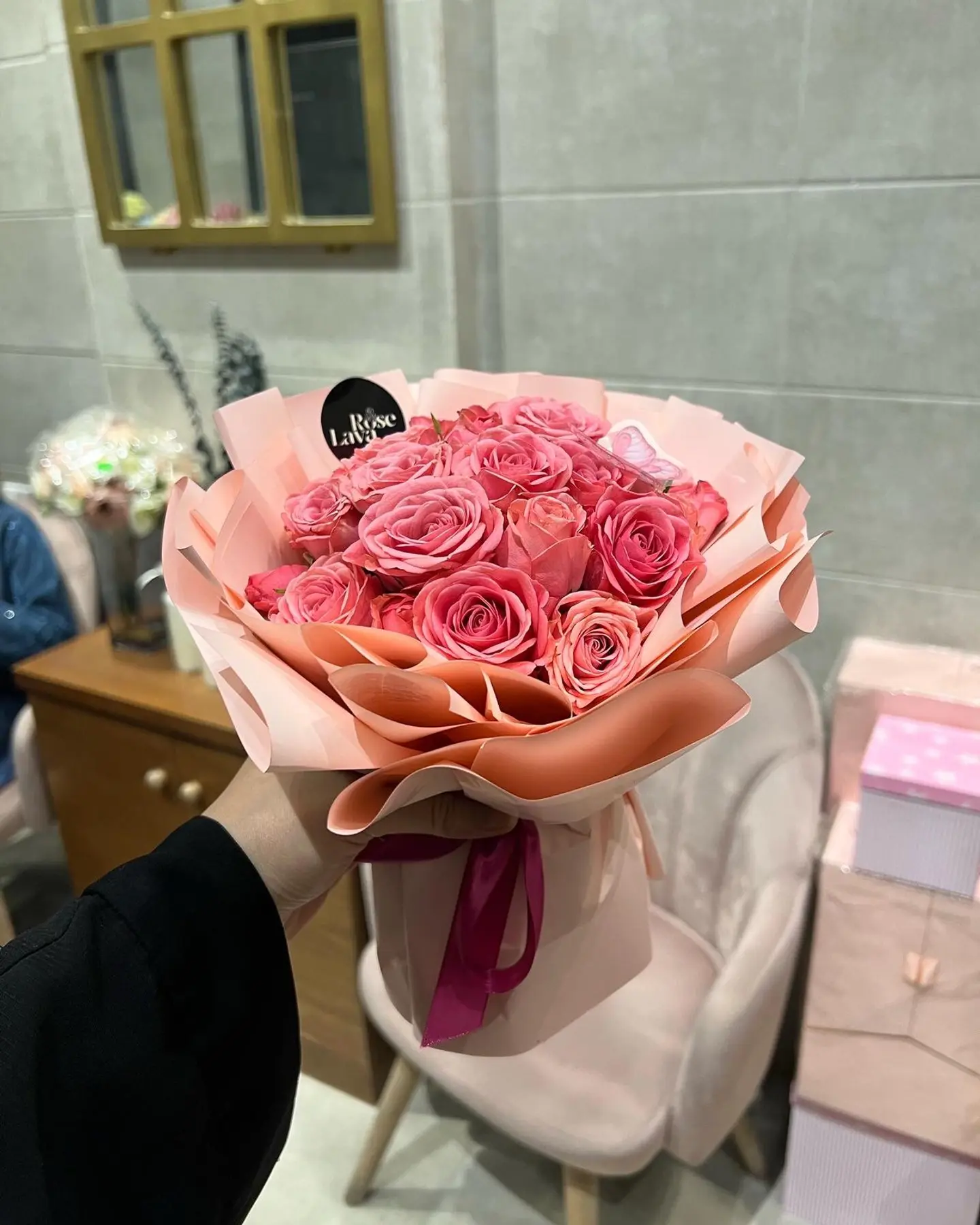 Mini Bouquet With Pink Butterfly