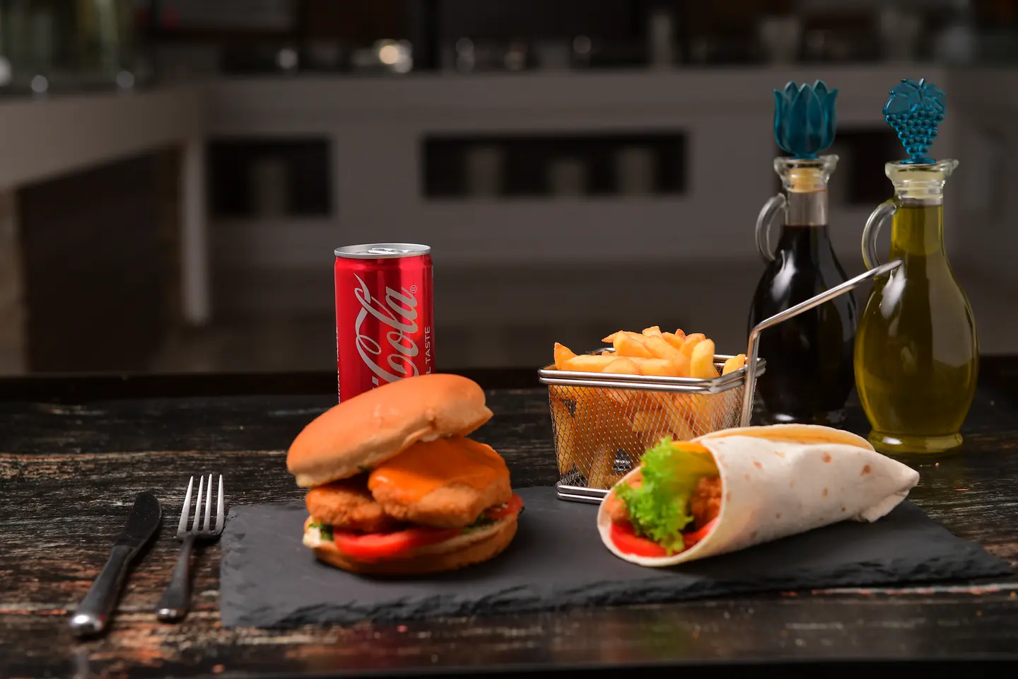Chicken Zinger Burger + Crunchy Chicken Wrap