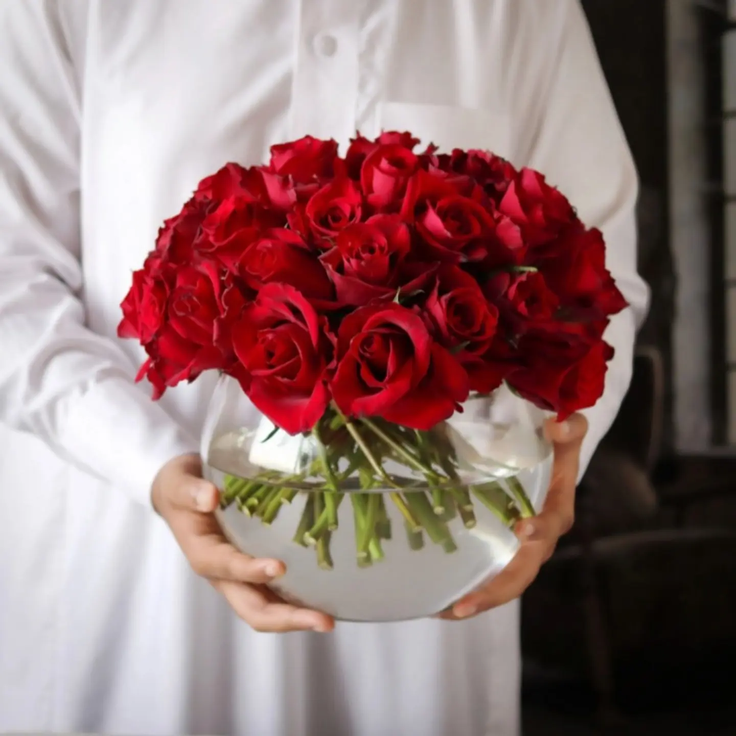 فازة رفاء دائريةاحمر