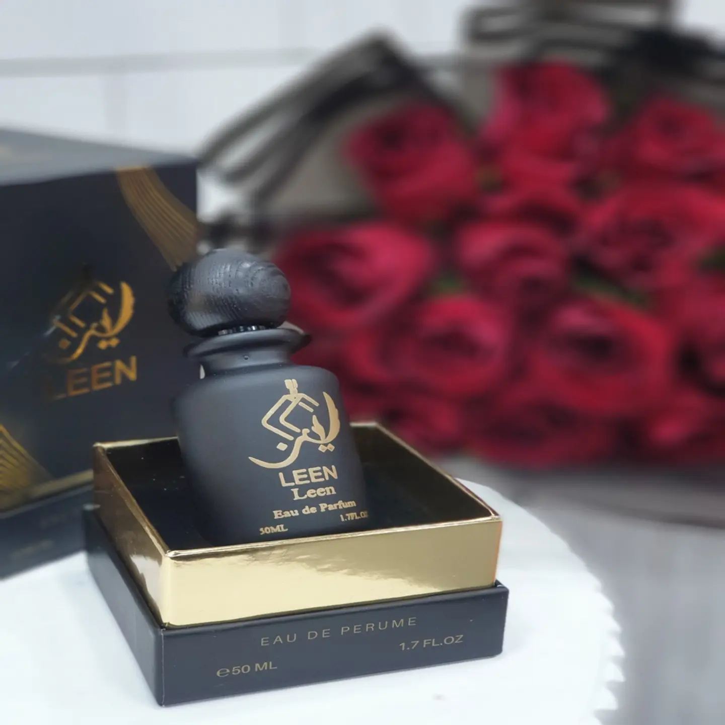 باقة 15 وردة مع عطر لين