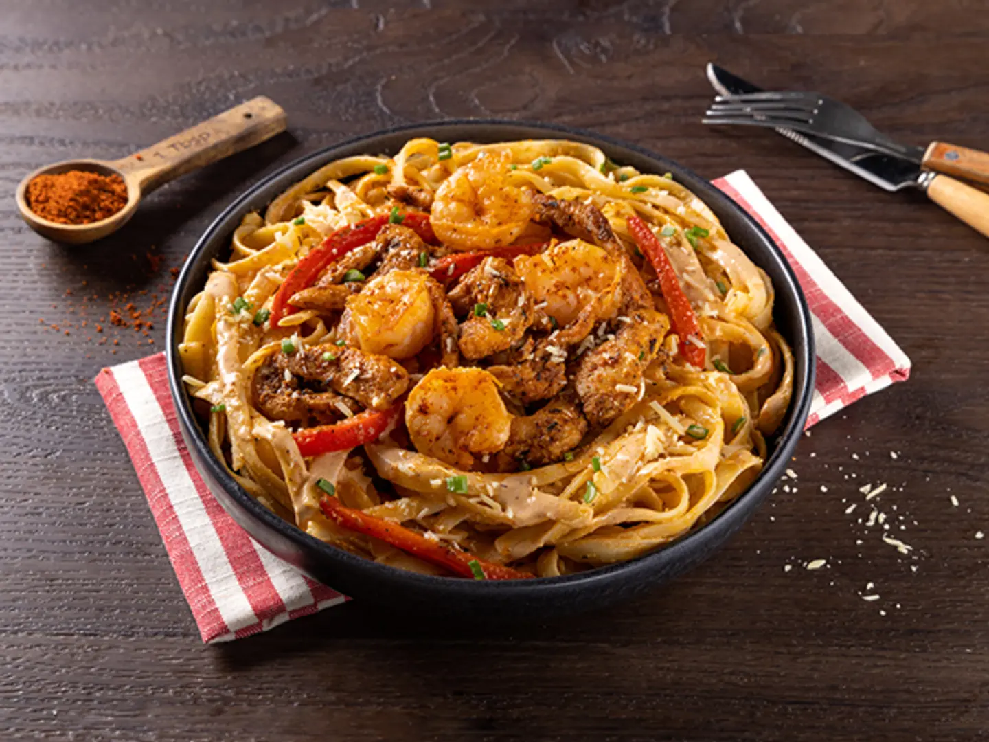 Cajun Shrimp & Chicken Pasta