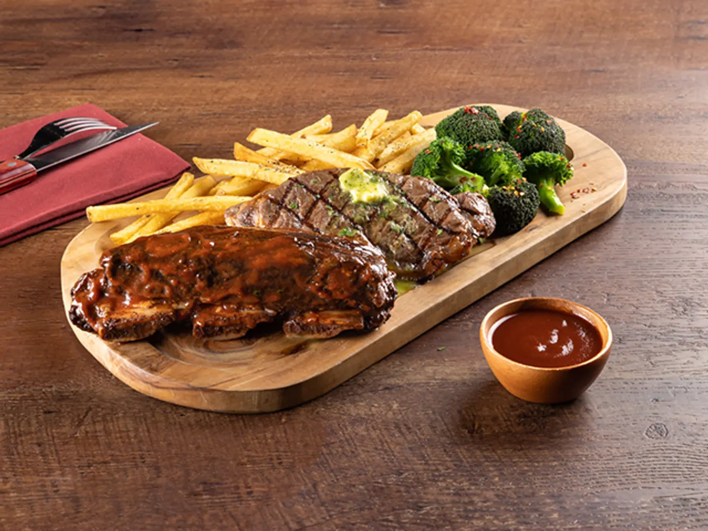 Bbq Ribs And Steak Duet
