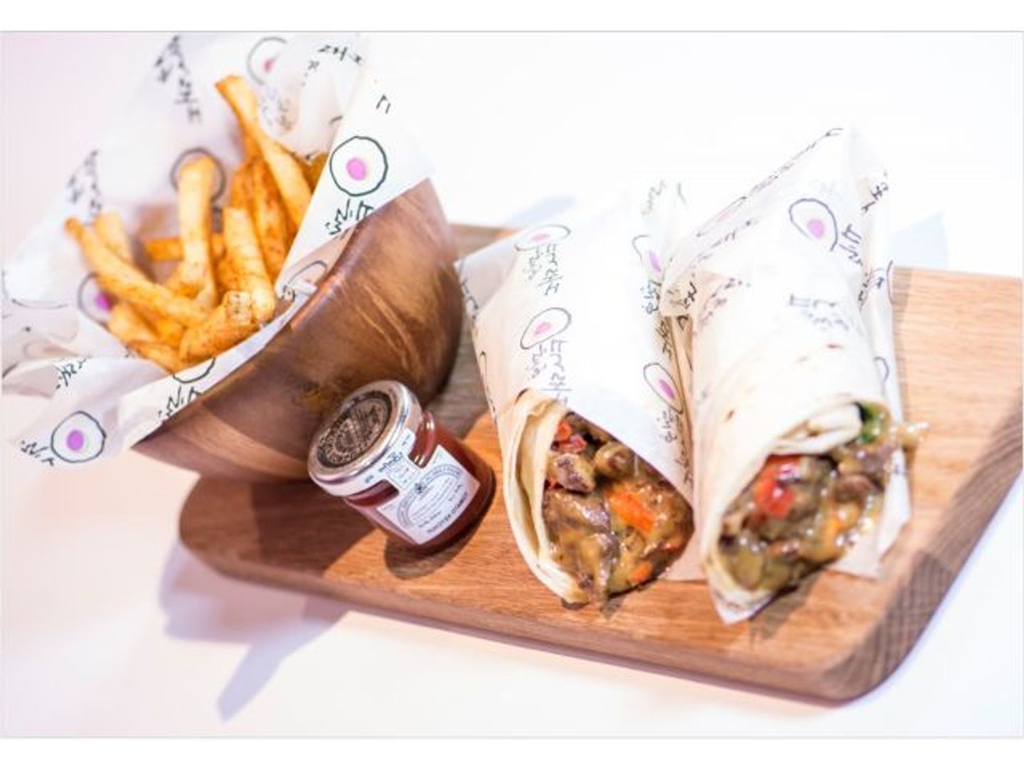 Beef Wraps With Spicy Fries