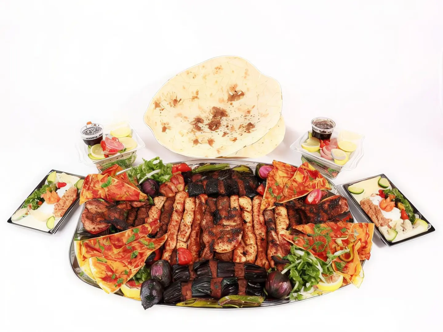 Rawafed Family Platter Enough For 6 Persons With 2 Appetizers And 2 Vegetable Salads