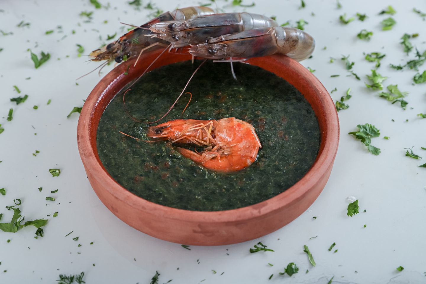 Mulukhiyah With Shrimp Tagine