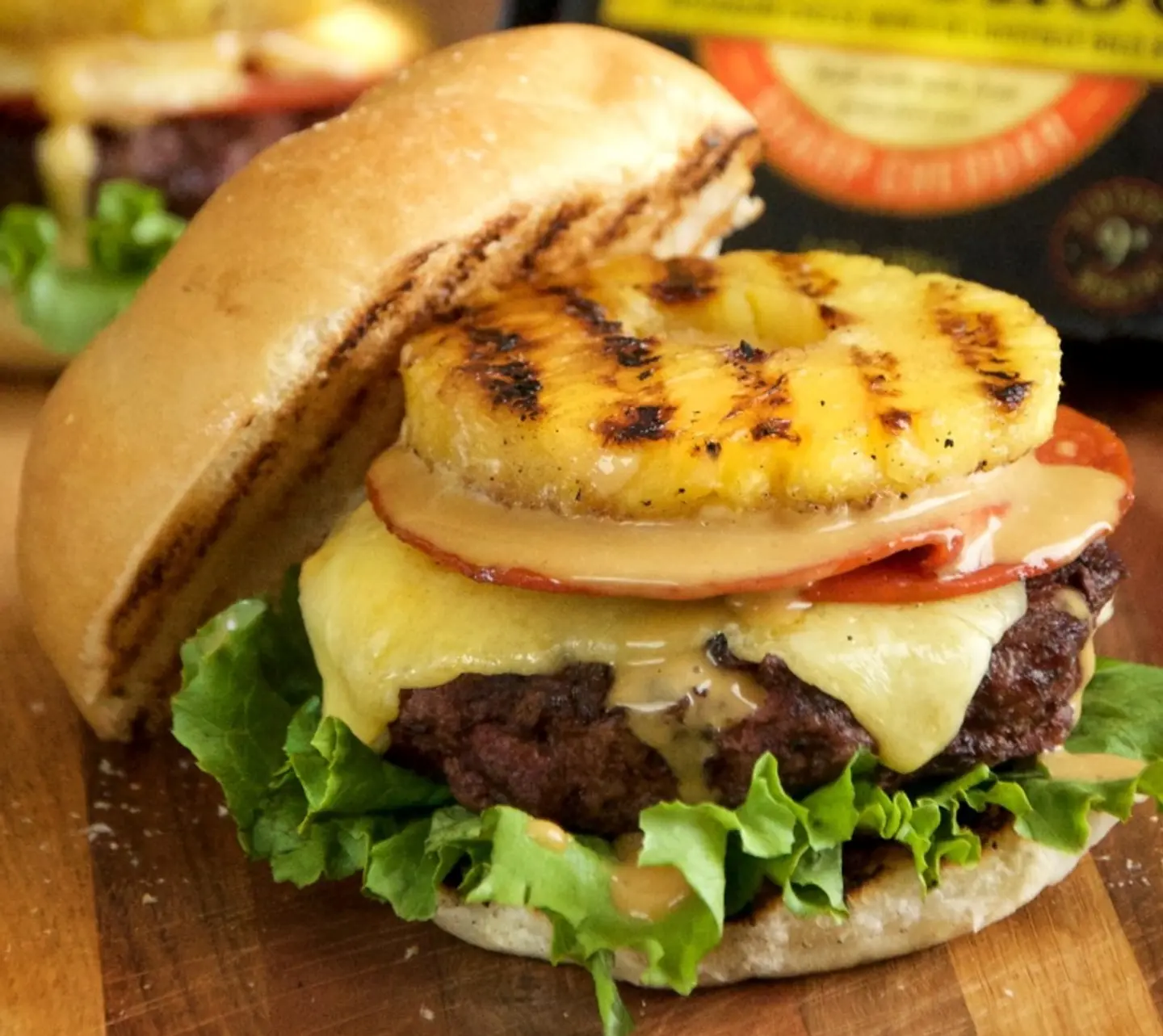 Pineapple Beef Cheese Burger