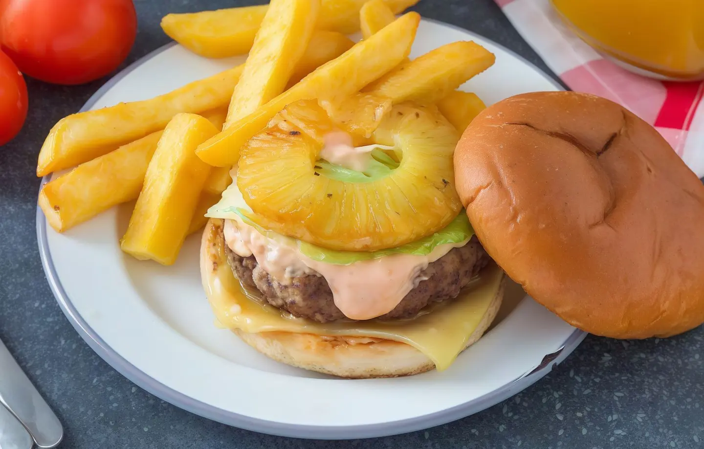 Cheese Pineapple Chicken Burger Regular Meal