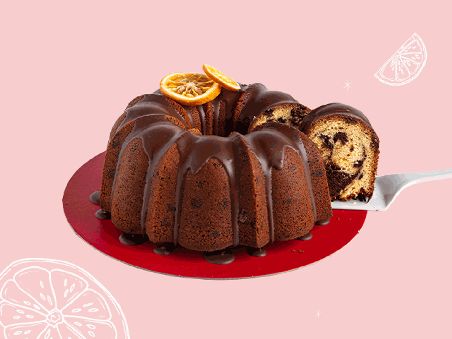 Orange Brownie Cake