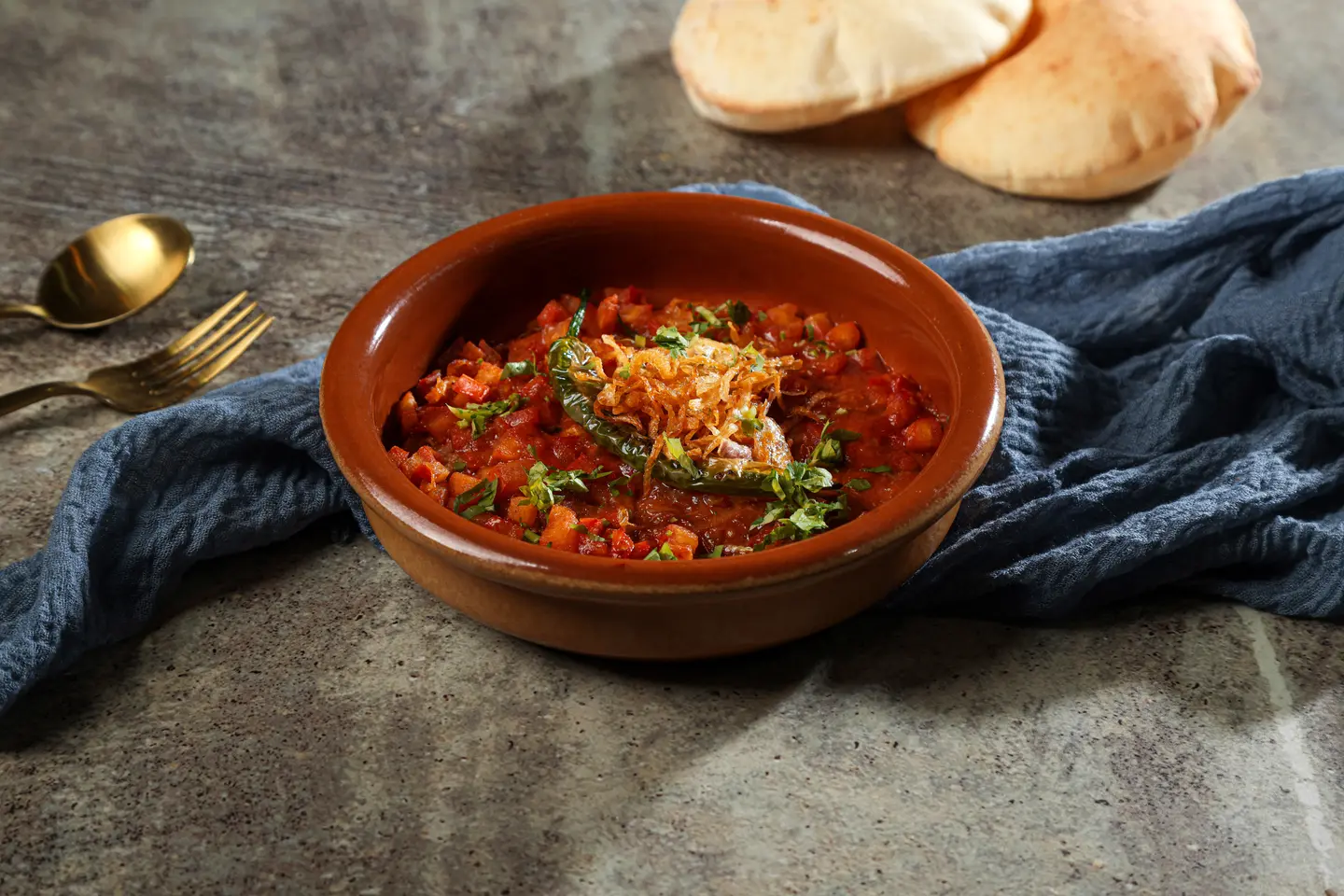 قلاية طماطم بالثوم والفلفل