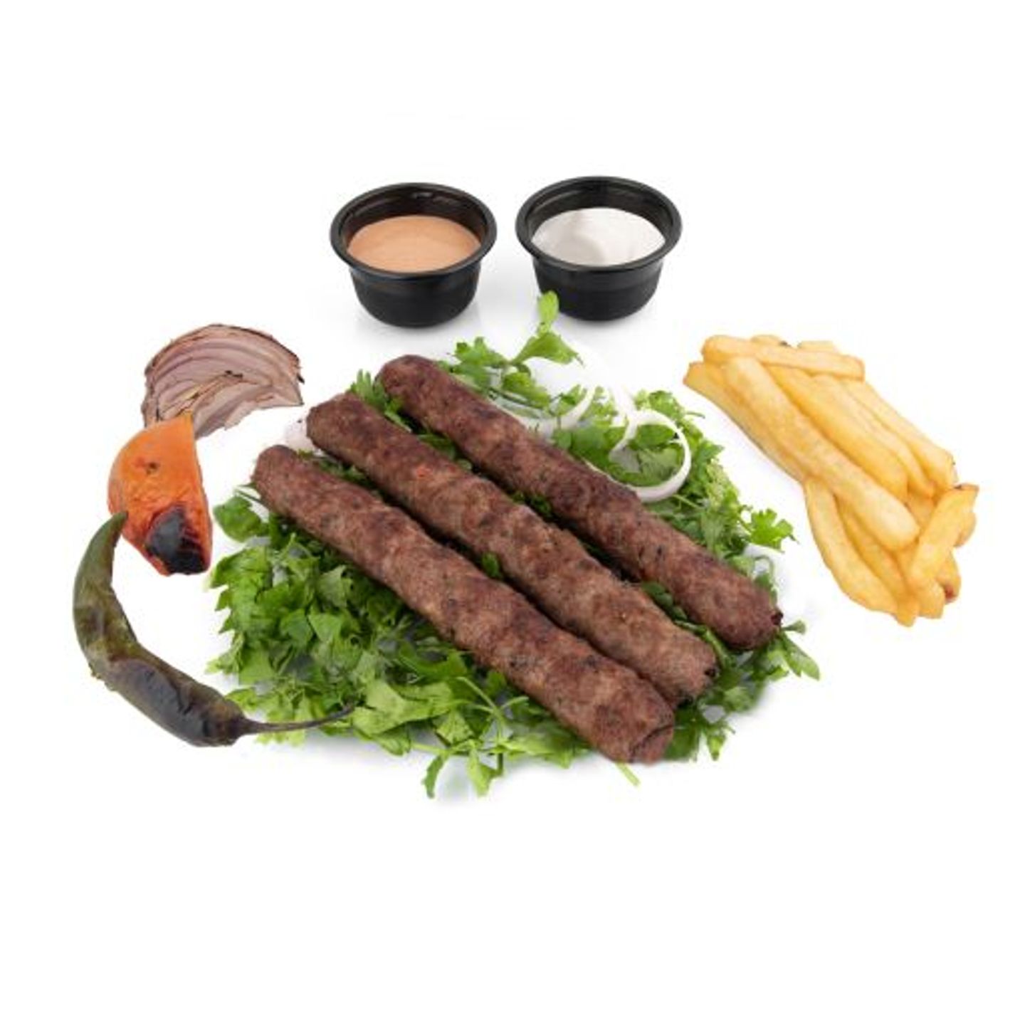 صحن كباب لحم 3 اسياخ