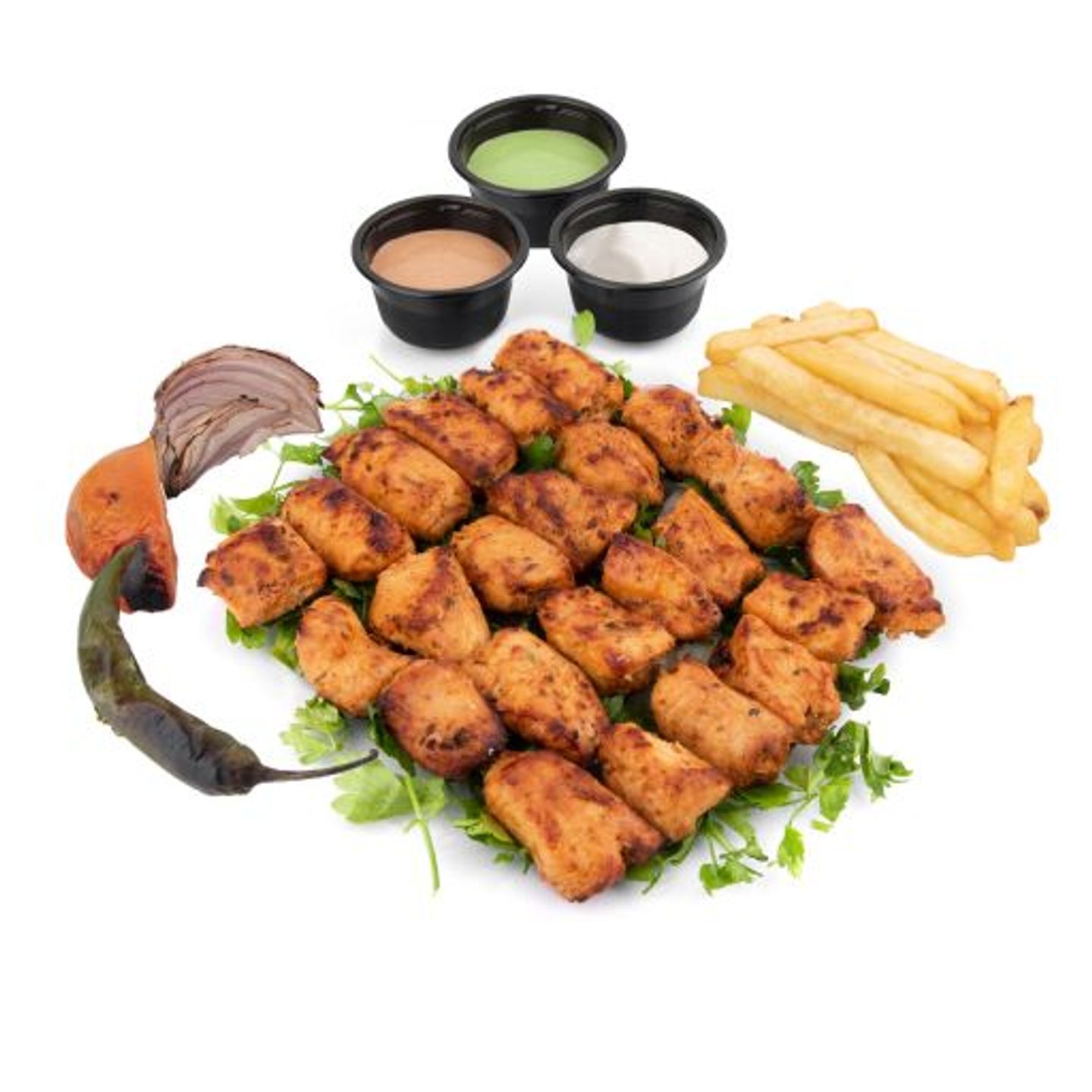 صحن شيش طاووق 6 اسياخ