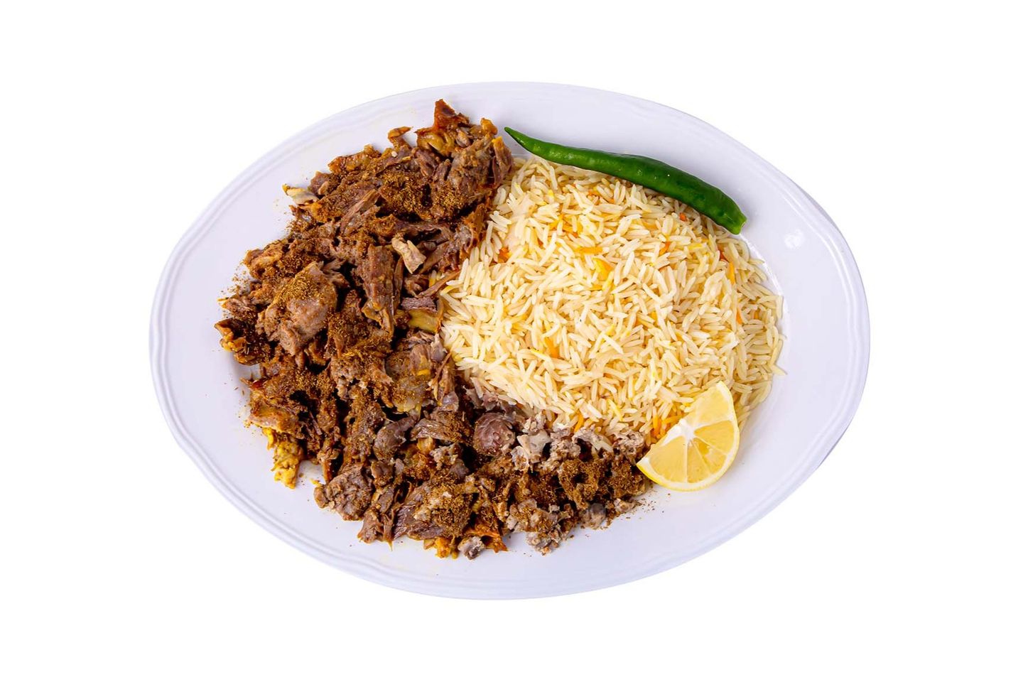 لحم رأس غنم مع أرز مندي