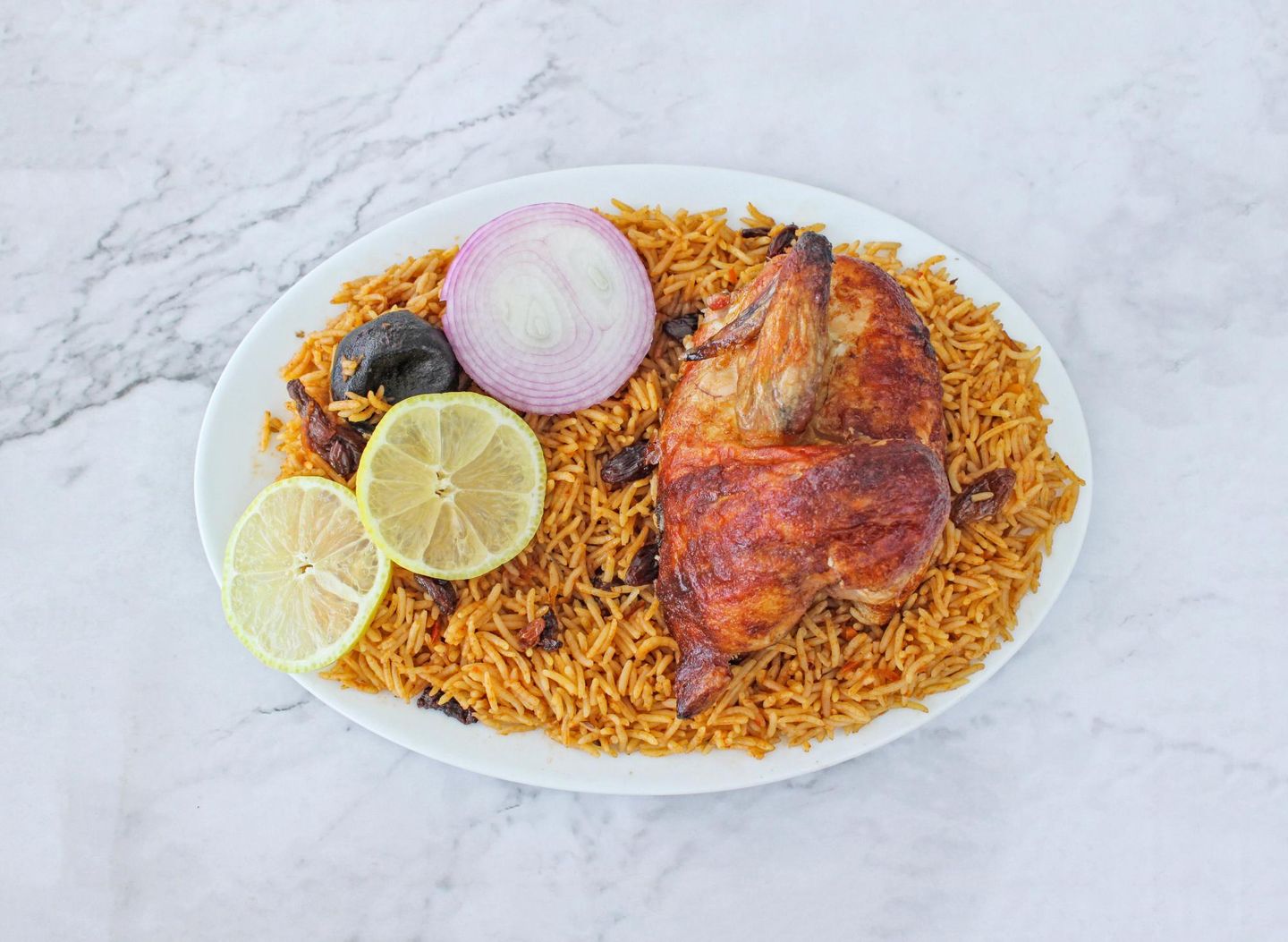 Whole Grilled Chicken With Red Rice