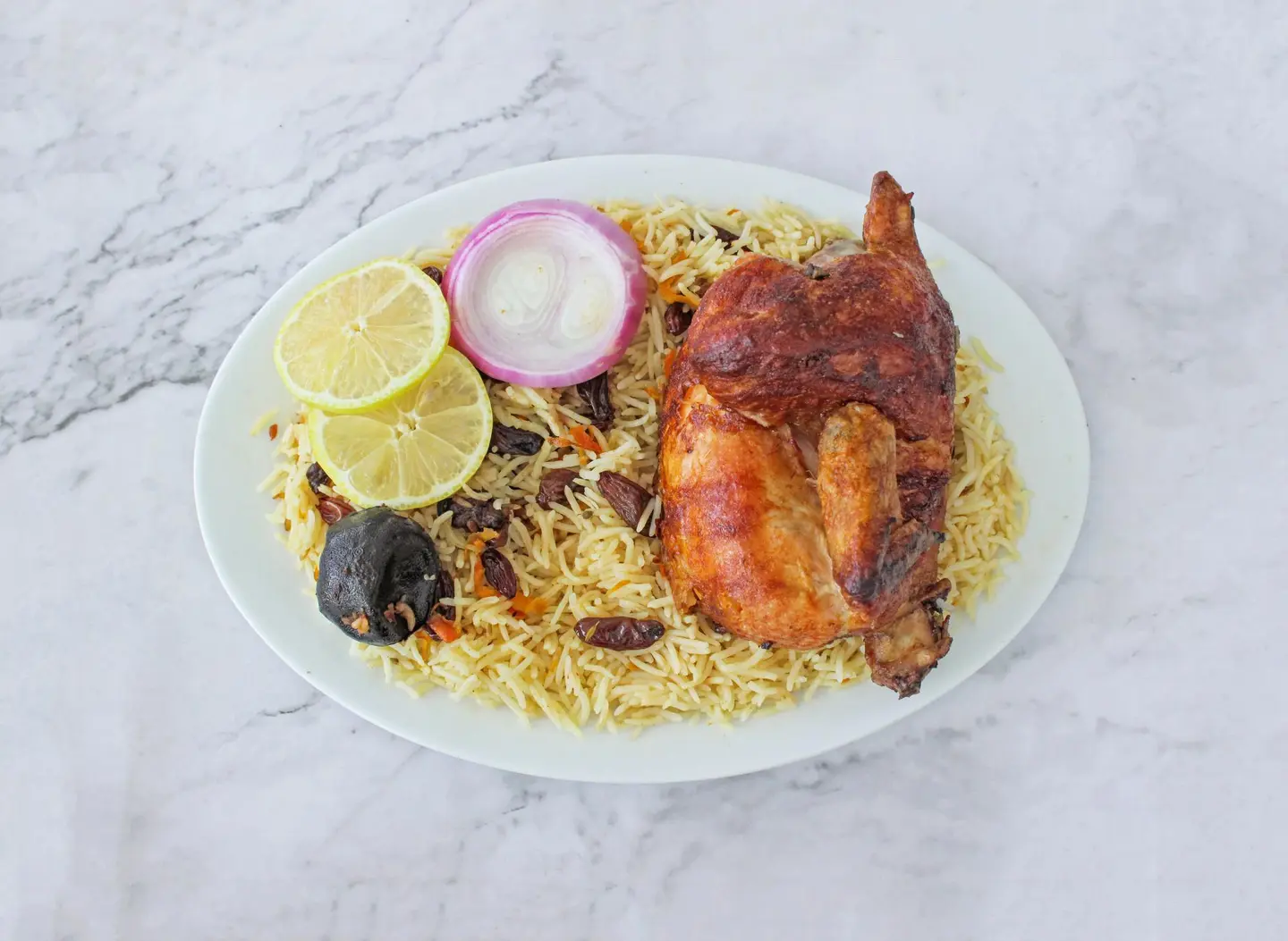 نص حبة شواية مع رز ابيض