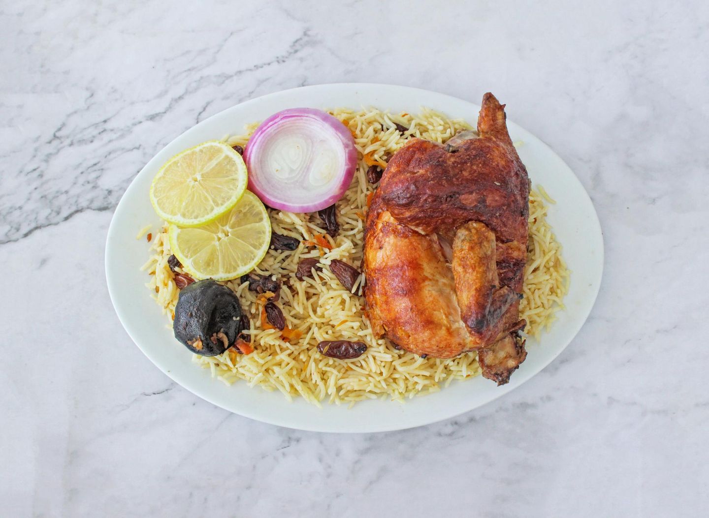 Quarter Grilled Chicken With White Rice