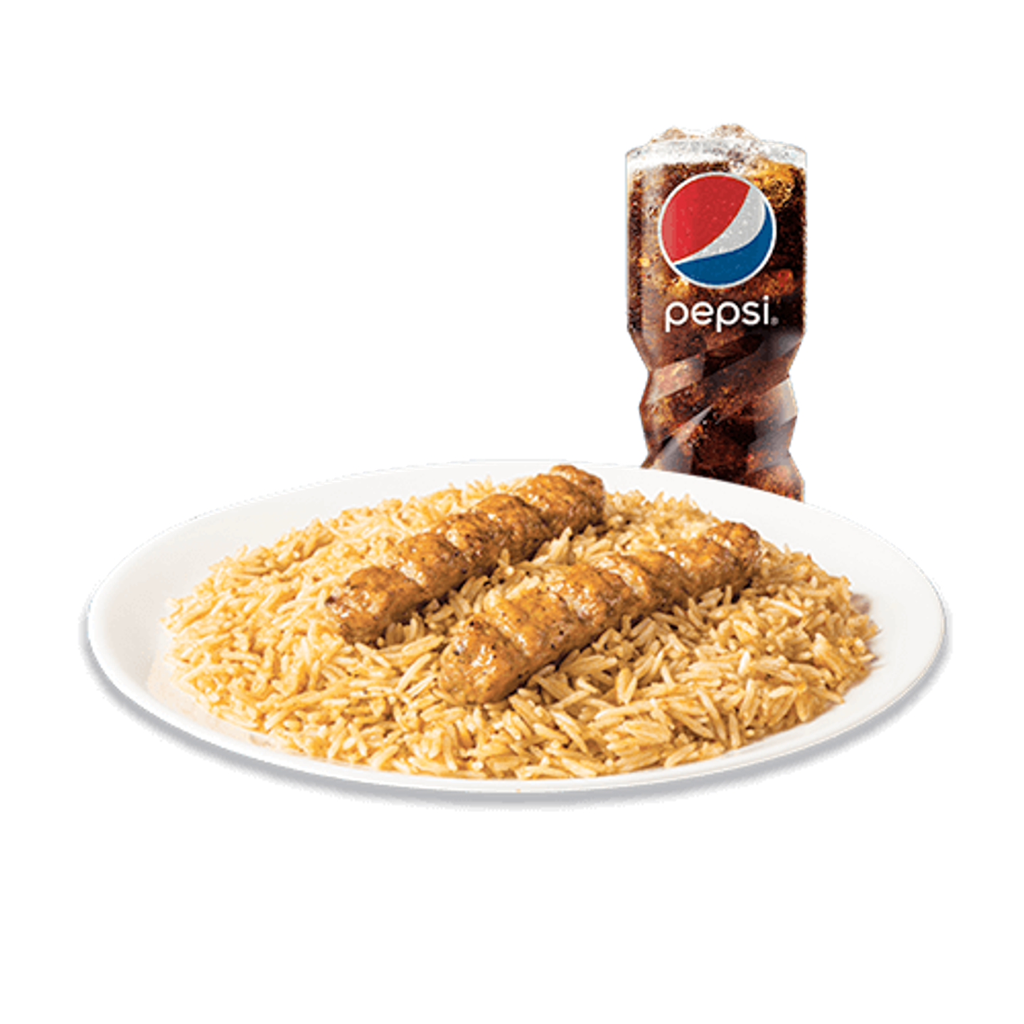 أرز الكباب مع مشروب