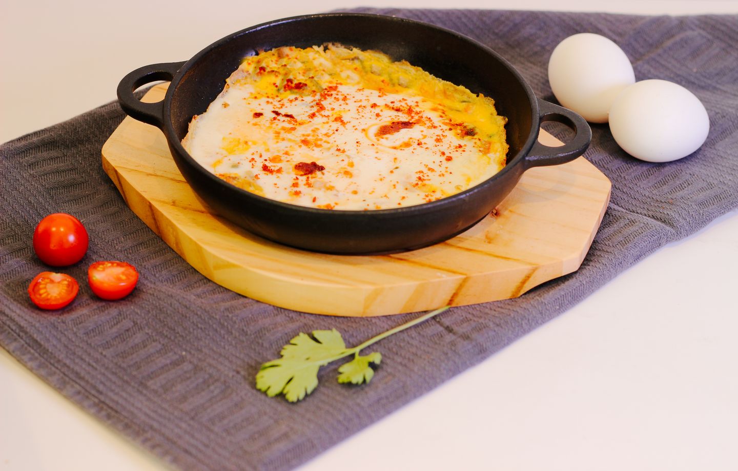 Omelette Eggs With Cheddar Cheese