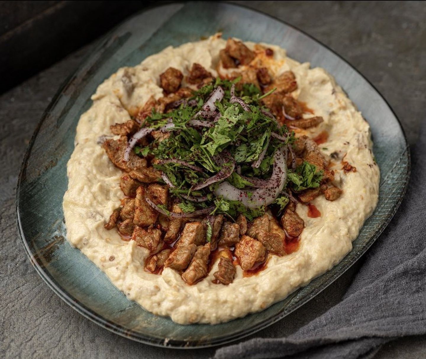 Mtabbal With Meat
