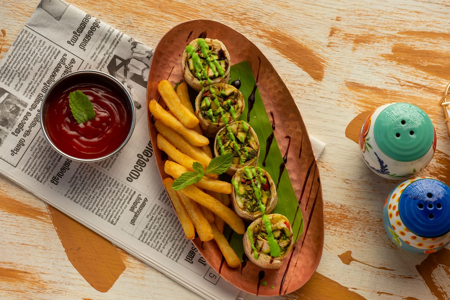 Hariyali Chicken Tikka Roll