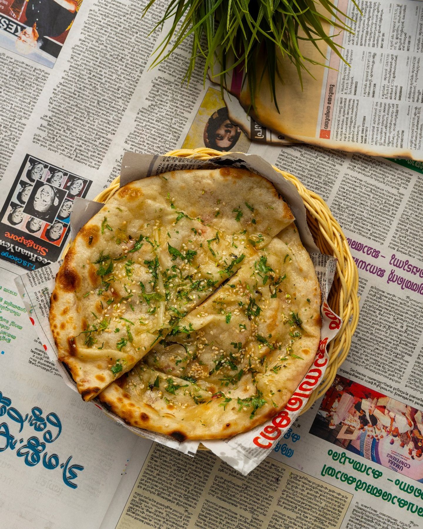 Tomato Mozzarella Kulcha Bread