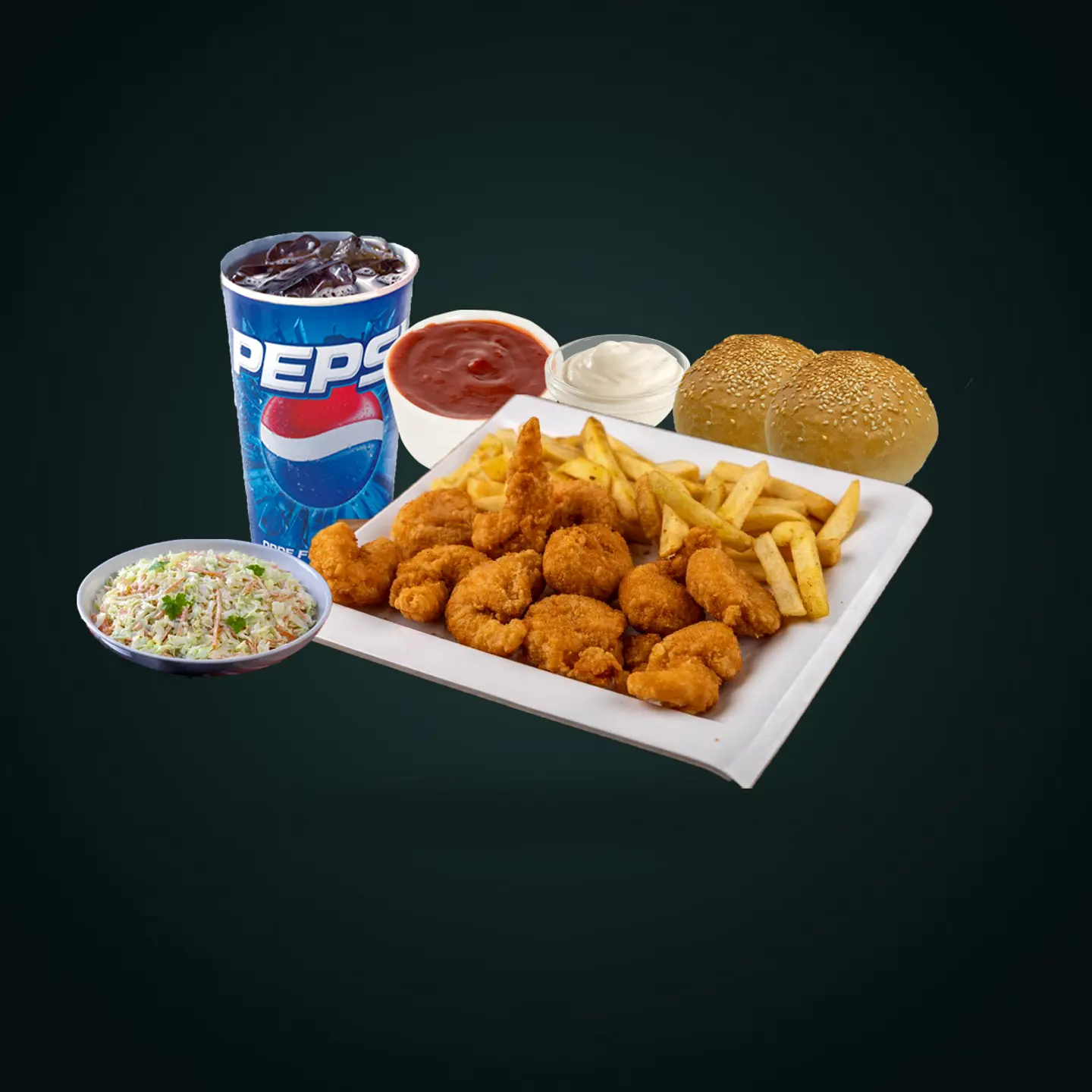 Shrimp Meal With Salad