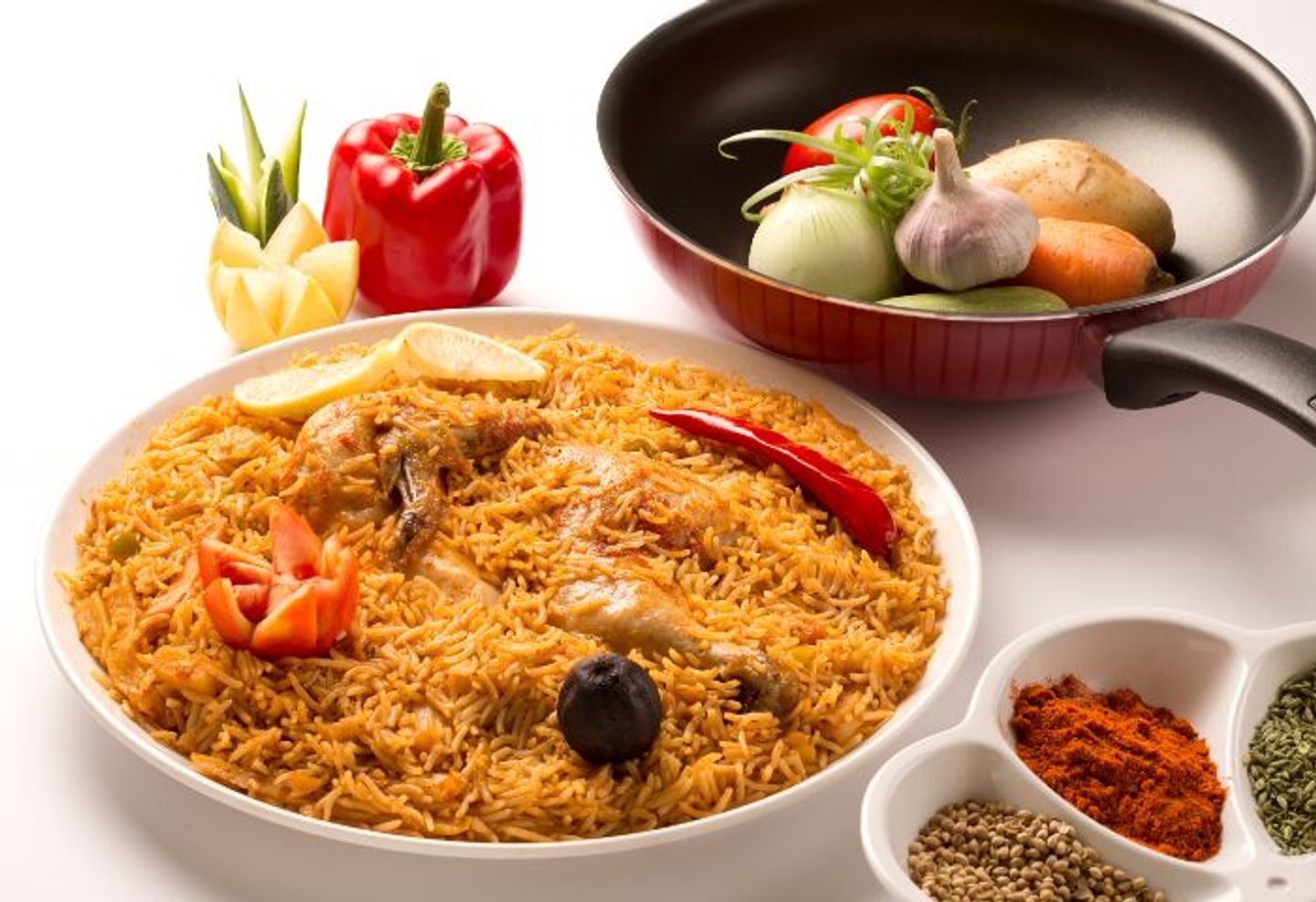 كبسة الدجاج بالخضار