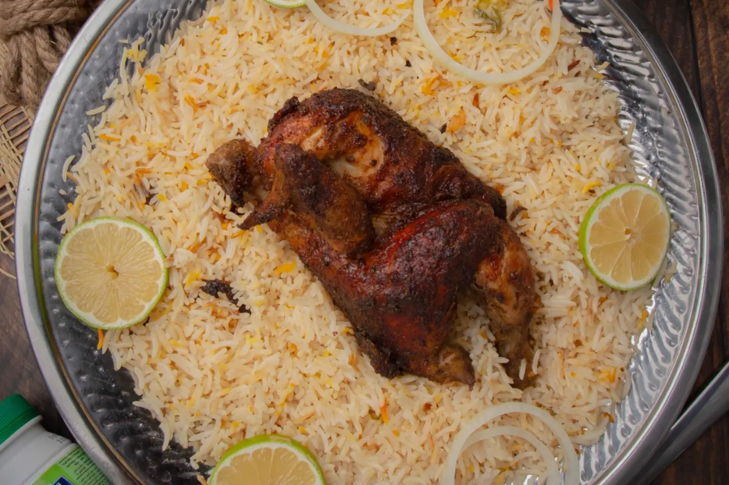نص  شواية مع رز ابيض