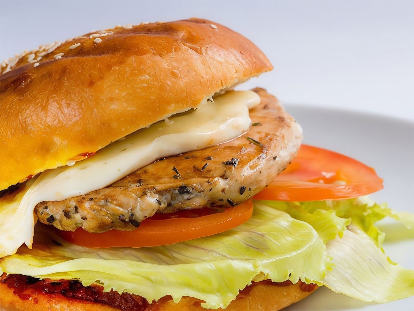 Potato Bun Chicken Burger