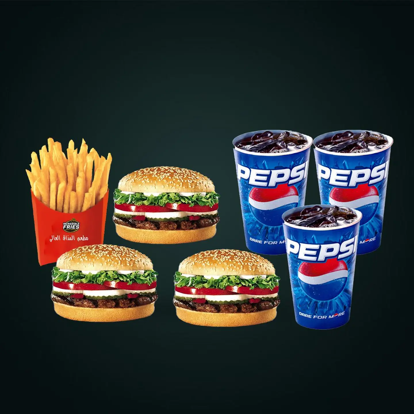 Grilled Fresh Beef Burger Meal