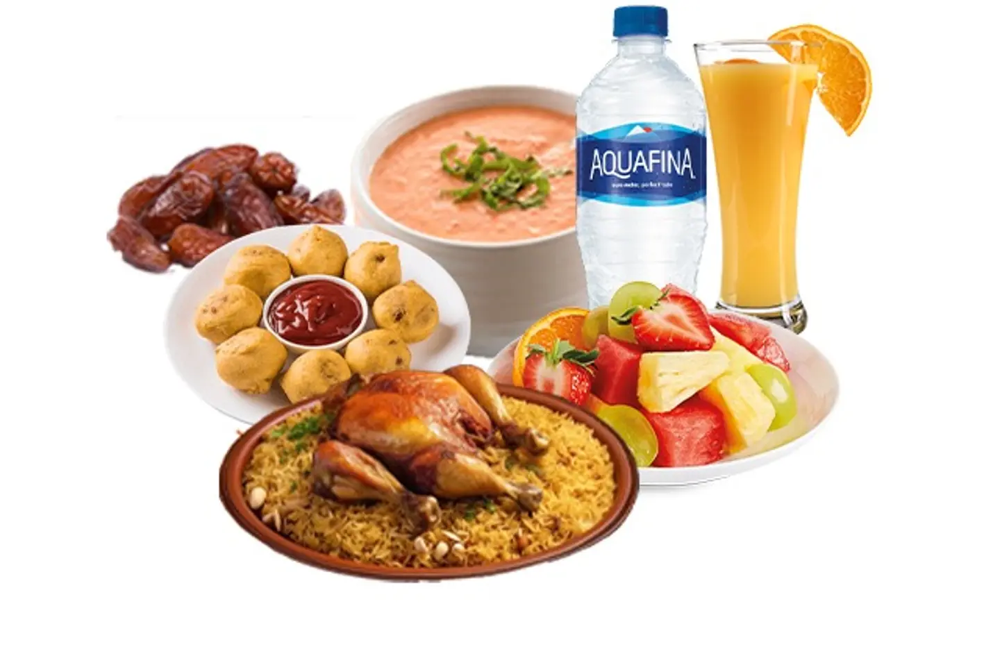 وجبة إفطار مع دجاج برياني