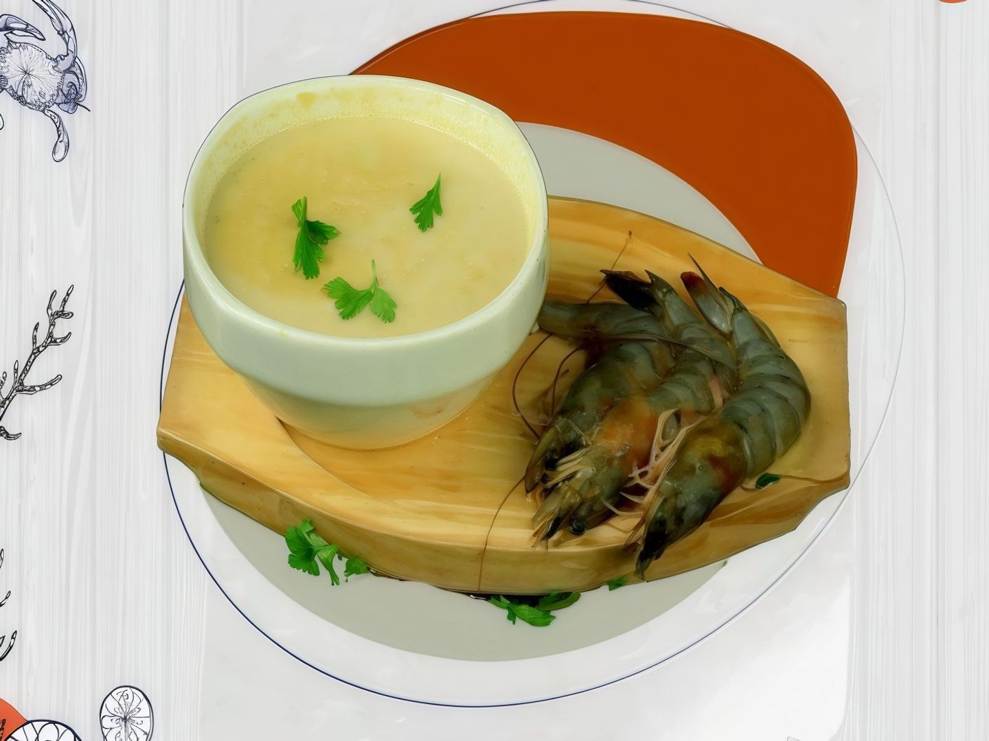 شوربة جمبري بالكريمة