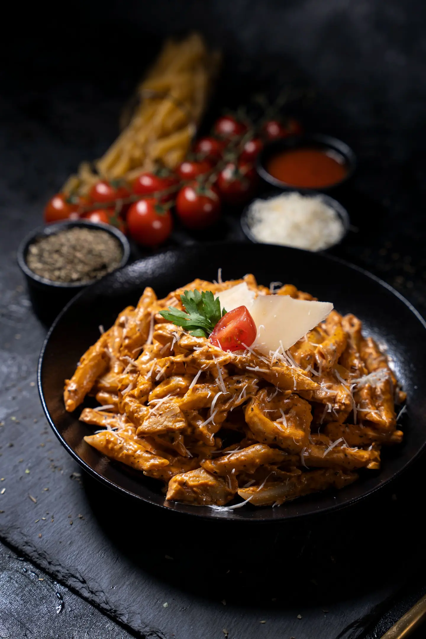 Pink Pasta With Chicken