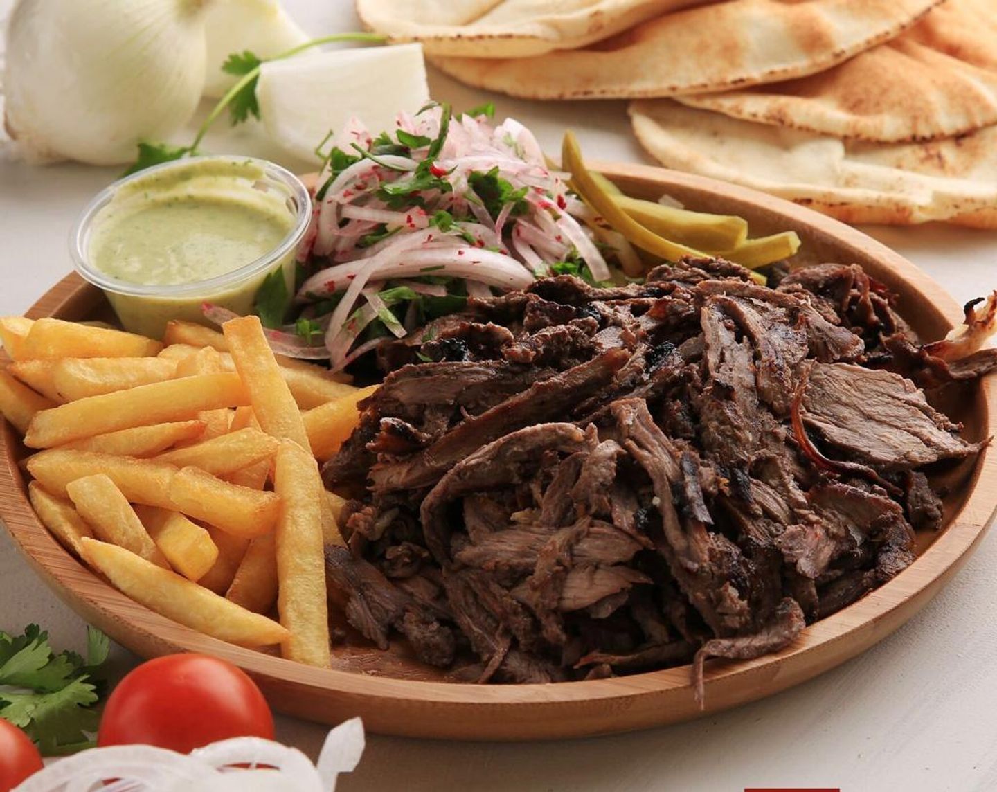 شاورما لحم صحن