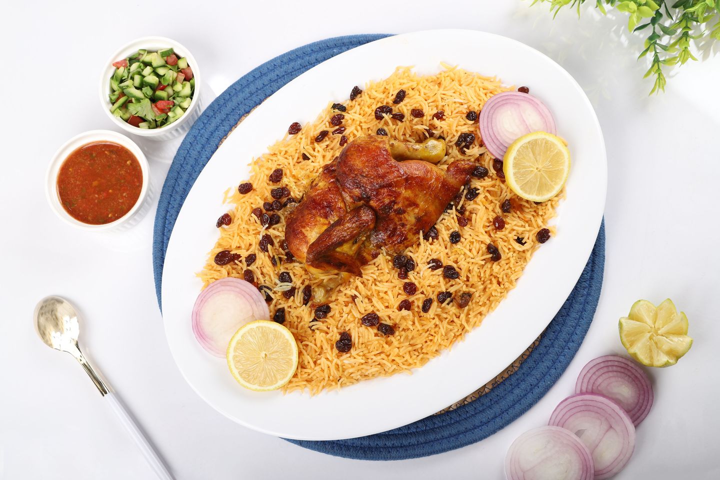 نصف دجاج شواية رز بخاري