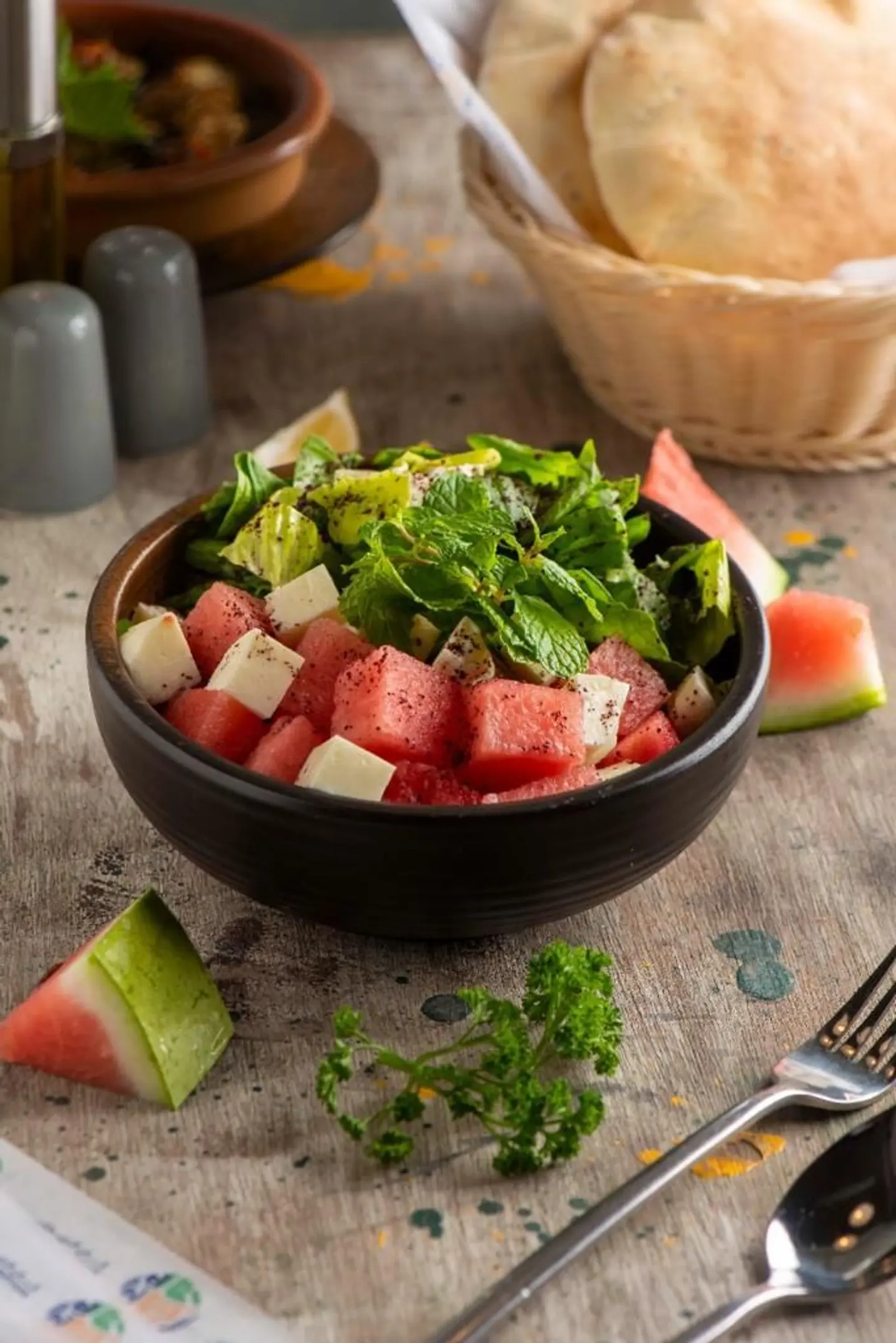 Watermelon Salad With Cheese