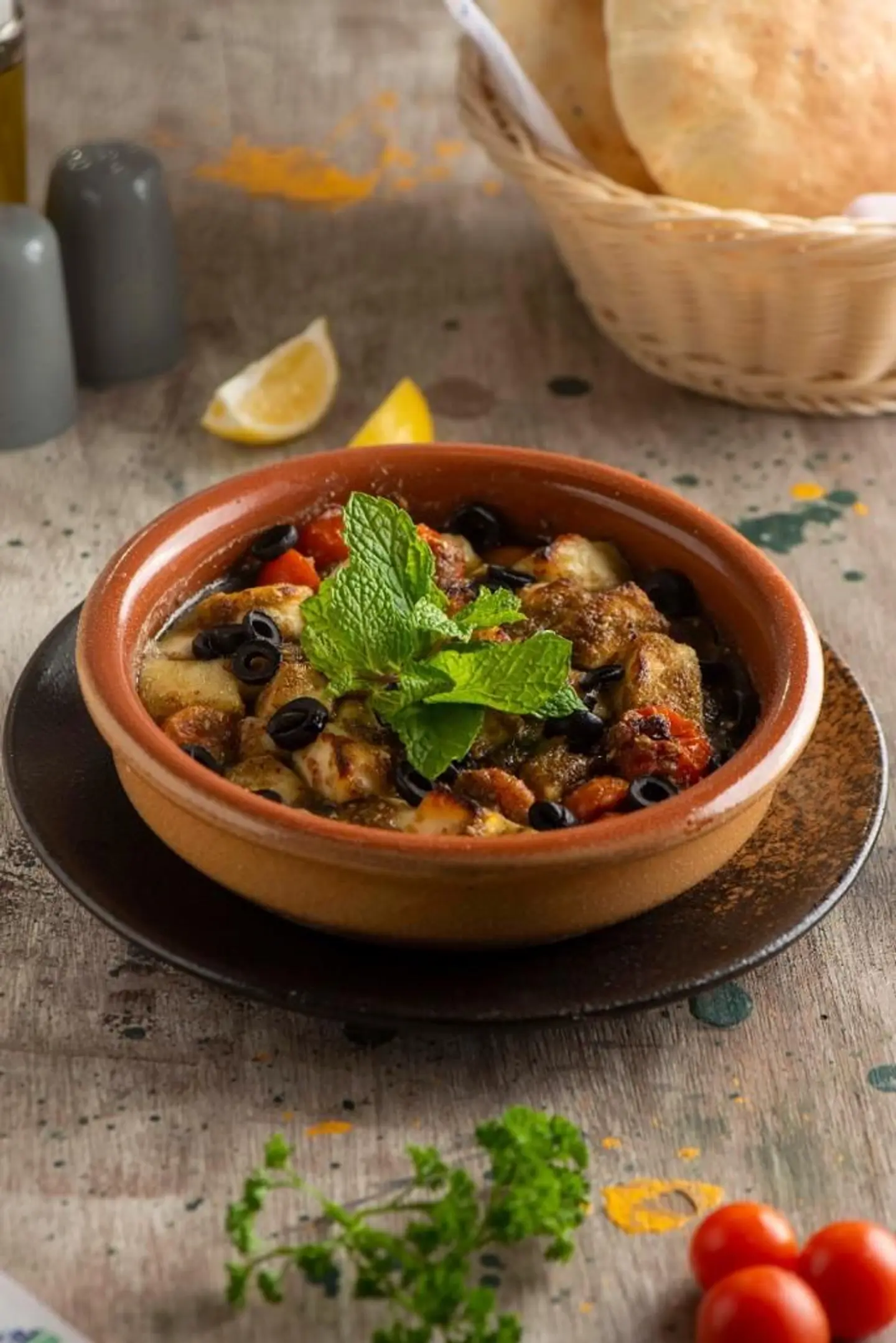 Halloumi With Thyme And Olives Pottery