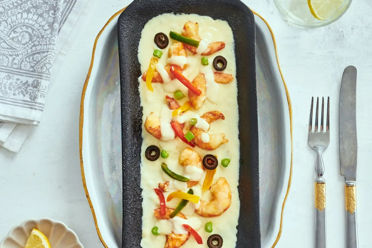 Squid With Mix Cheese Sauce