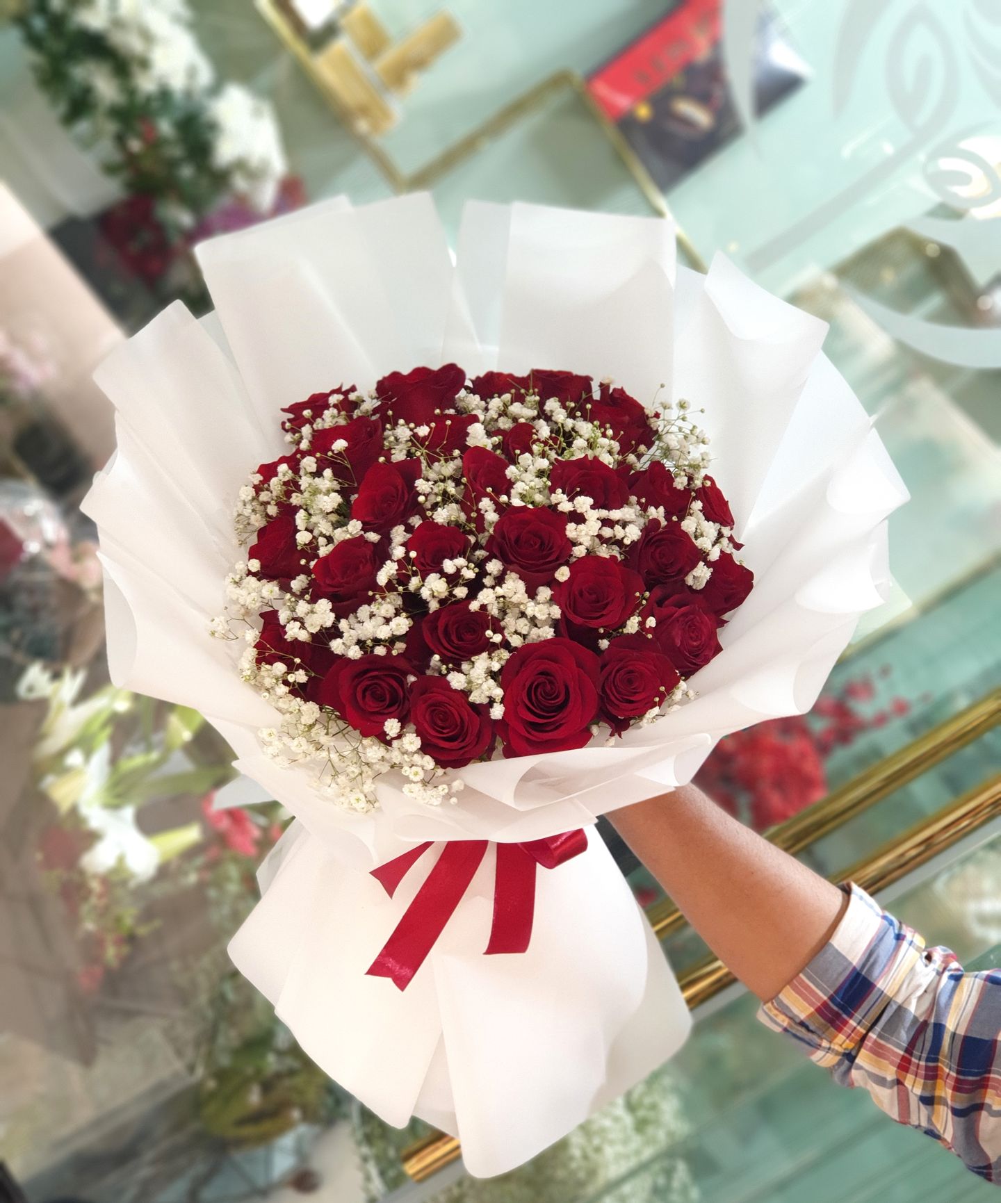 باقة الوردة الحمراء