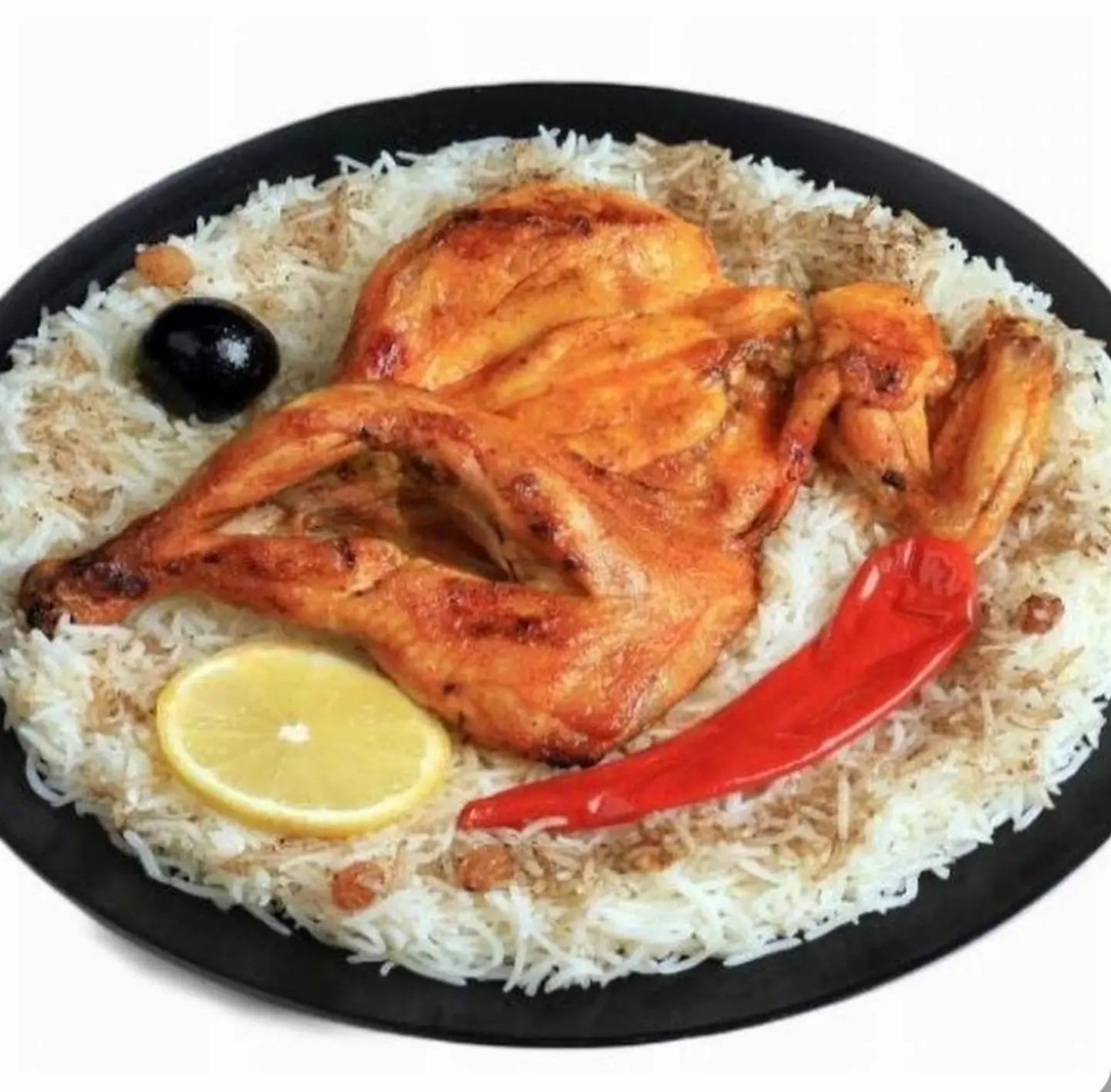 Half Charcoal Grilled Chicken With Rice