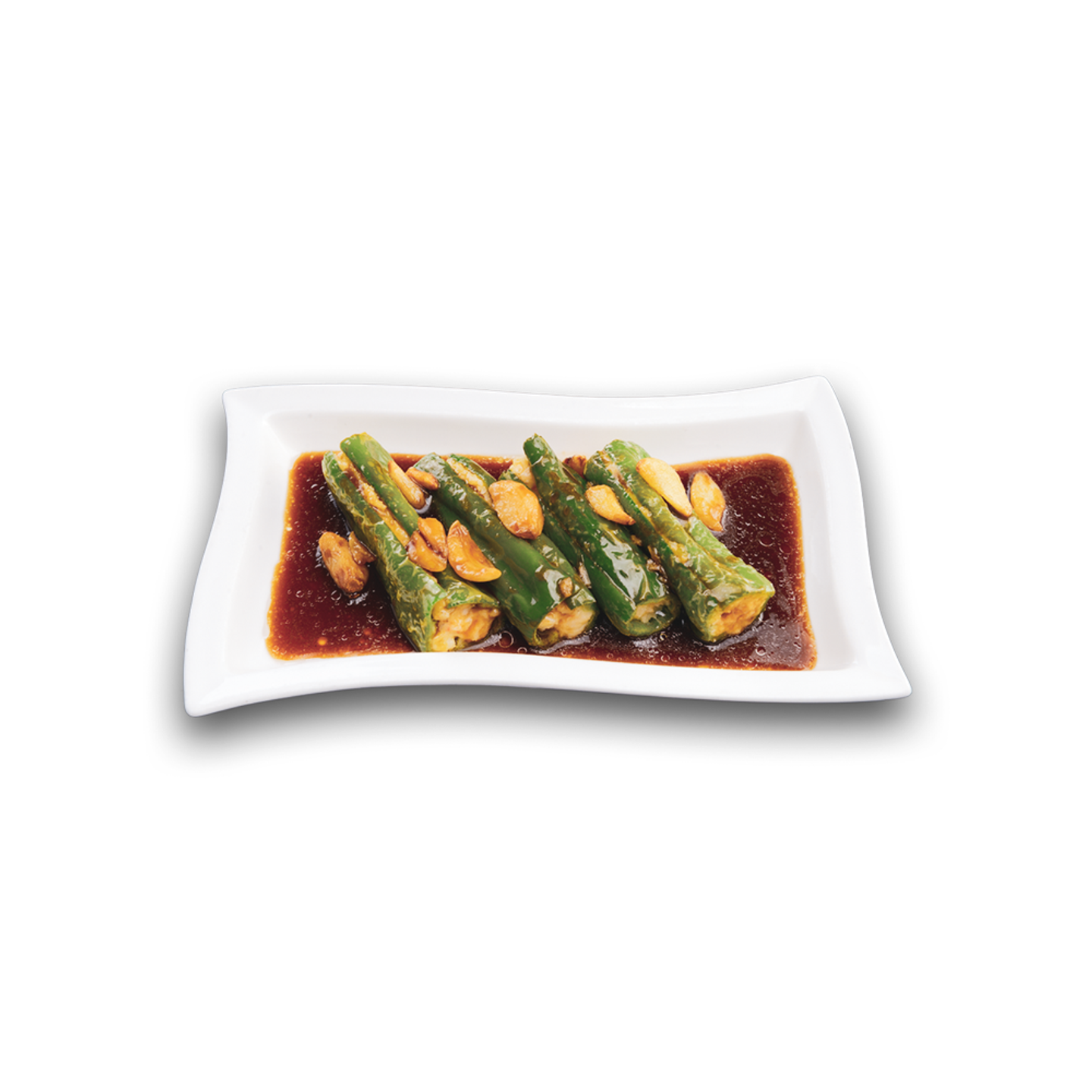 Stuffed Chili In Soy Sauce And Garlic