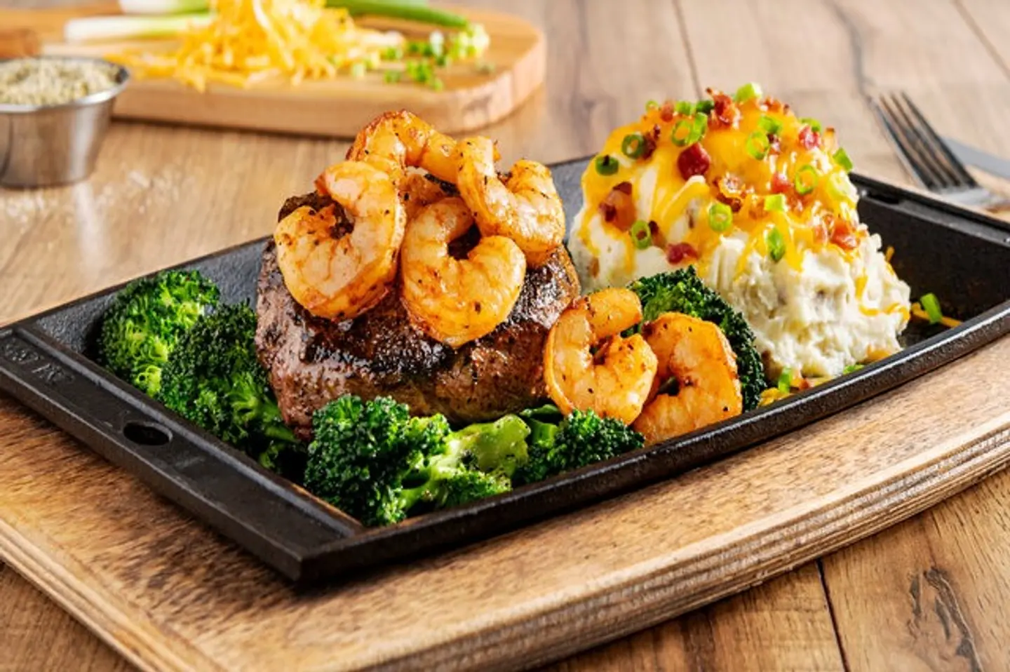 Sizzling Honey Chip Shrimp And Sirloin