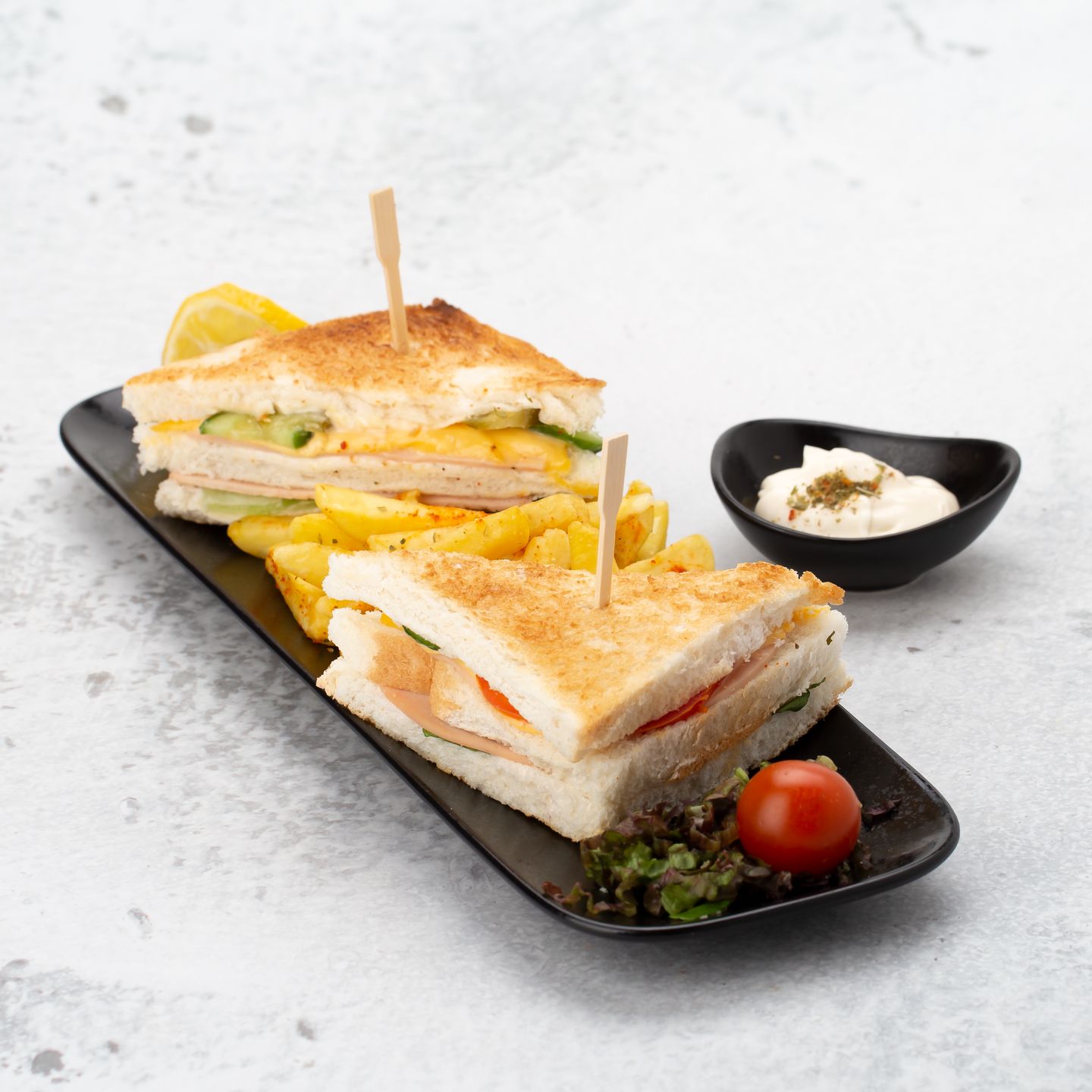 Mortadella Club Sandwich