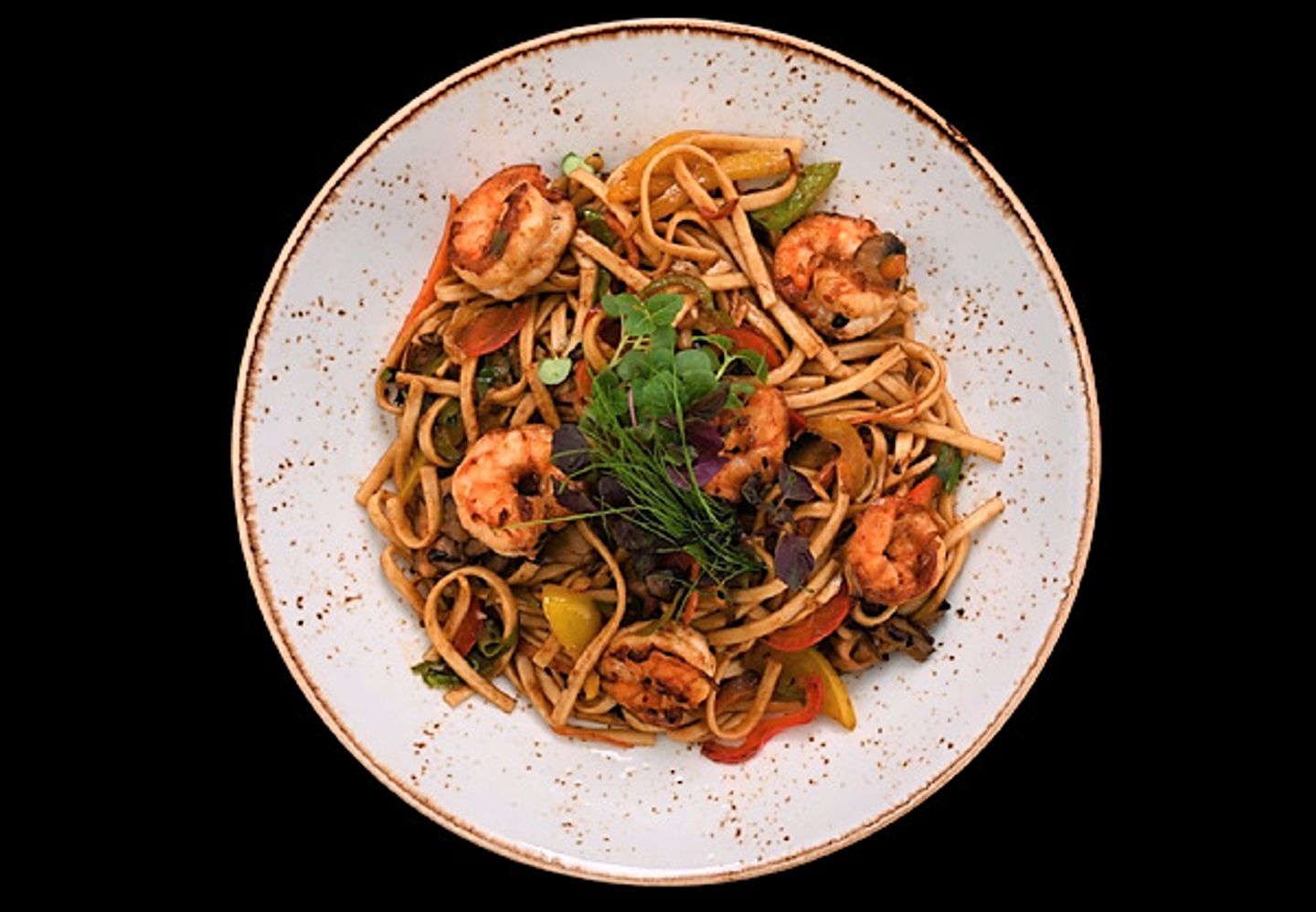 Shrimp Yakisoba Noodles (No Bacon)