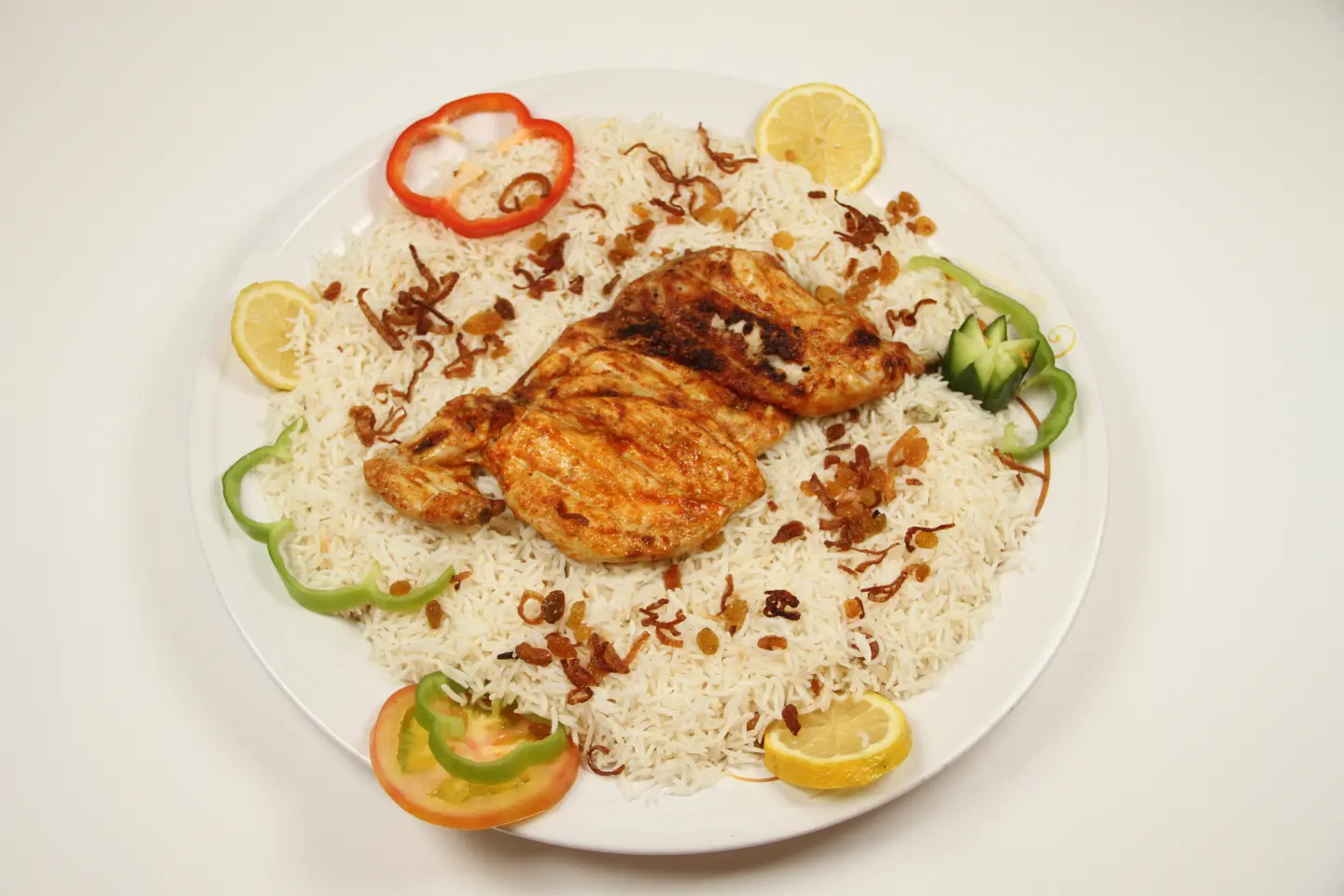 نصف حبه دجاج مظبي مع رز شعبي