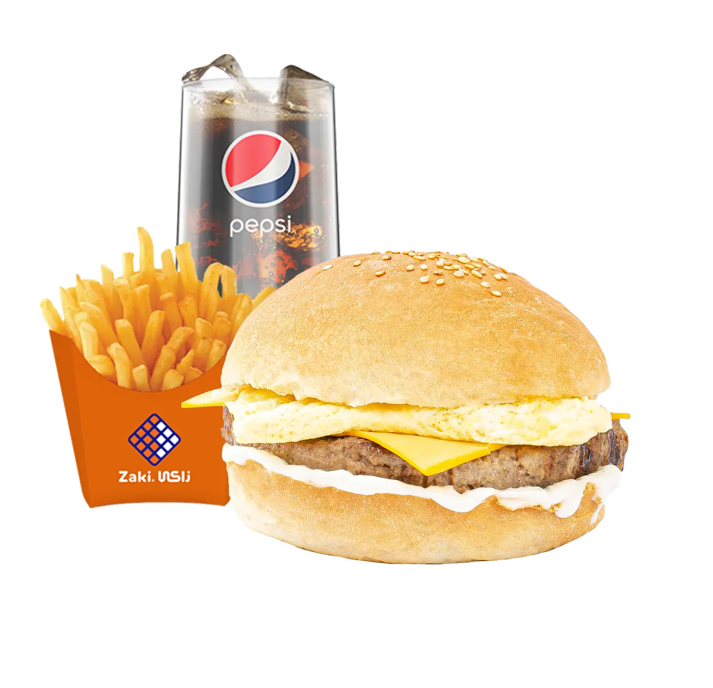 Beef And Egg Burger Meal