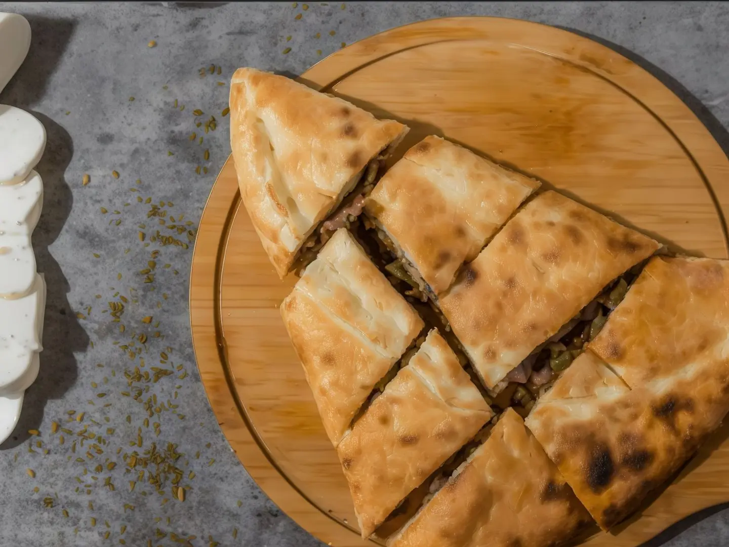 فطيرة لحم بالسبانخ