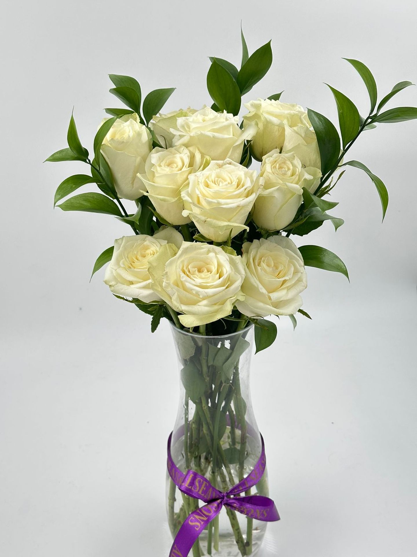 White Rose Vase