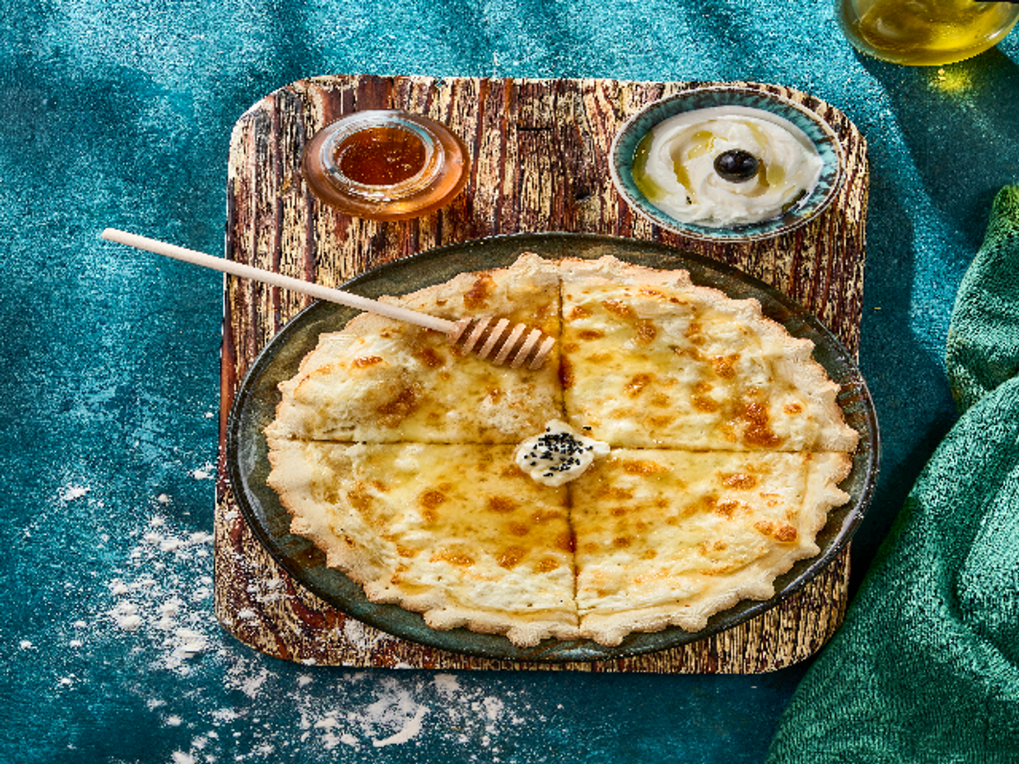 Labneh Manqousheh With Honey