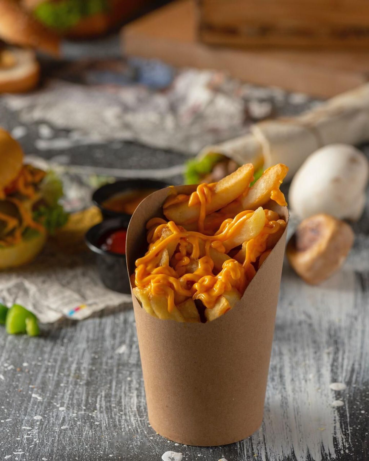 بطاطس مع صوص الجبنة